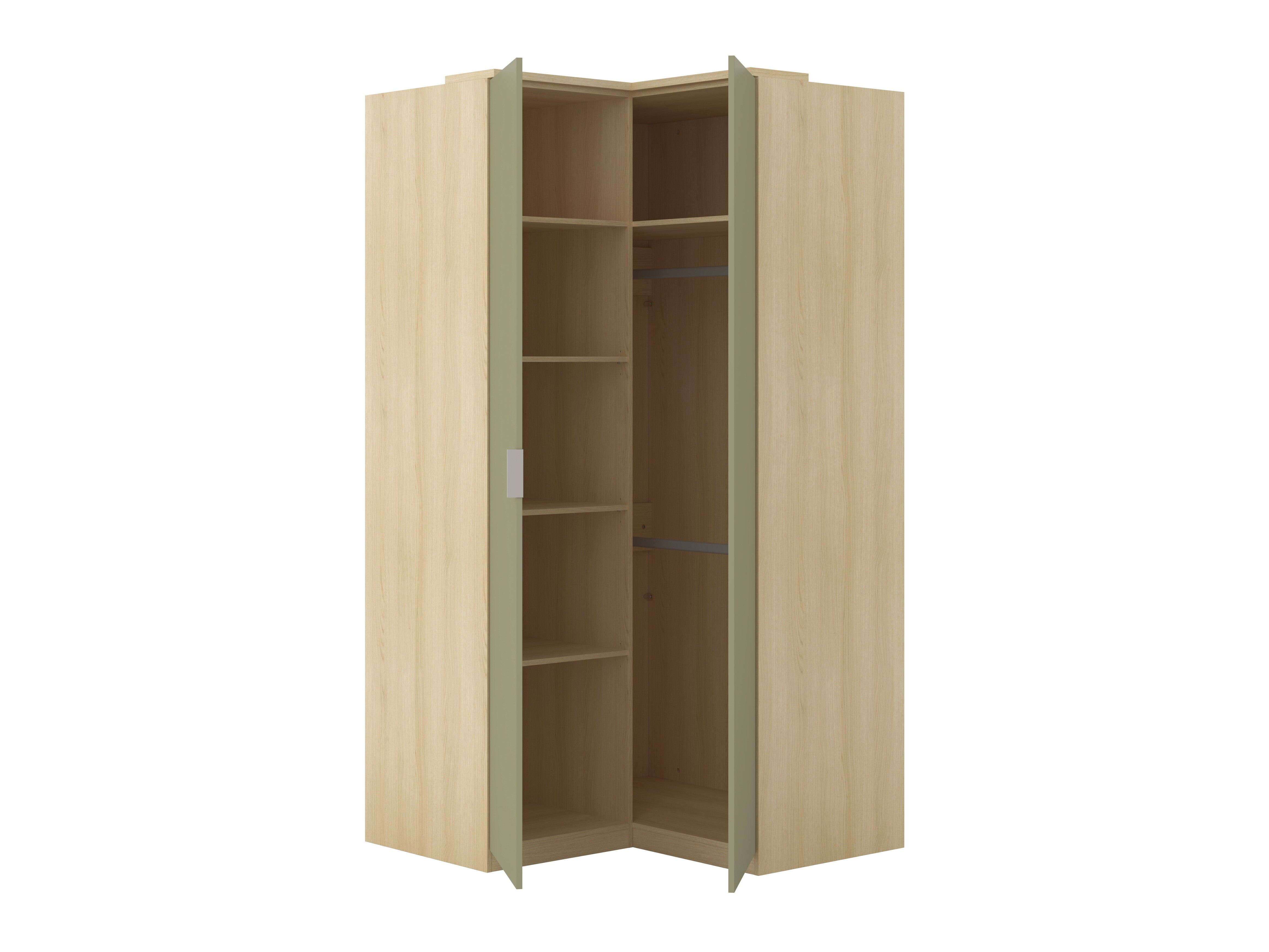 Armoire d'angle Nolcala 107 (Chêne + Eucalyptus)