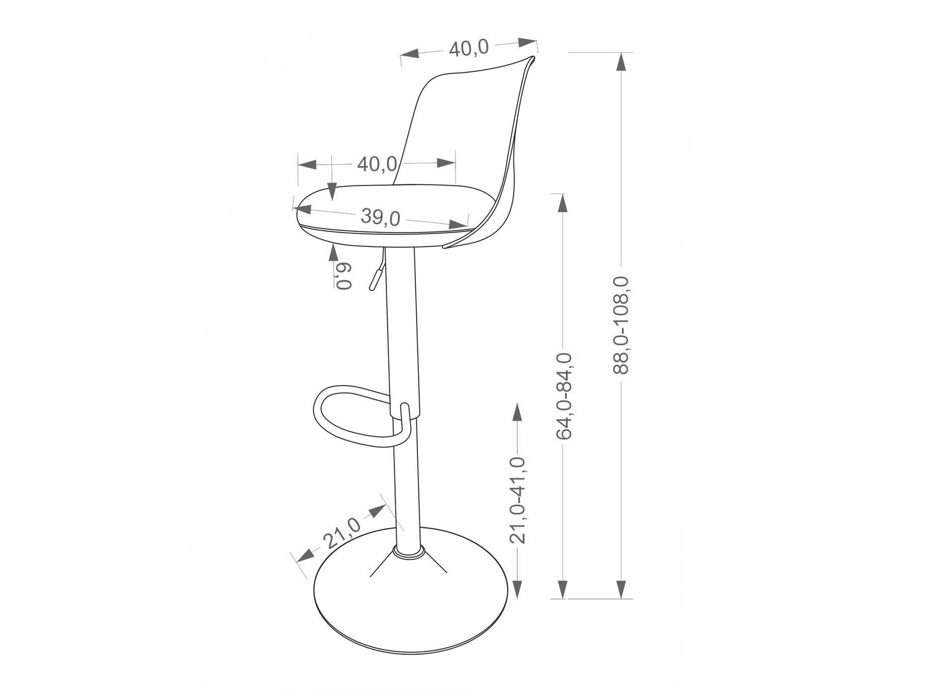 Chaise de bar Houston 2104 (Gris + Brun clair)