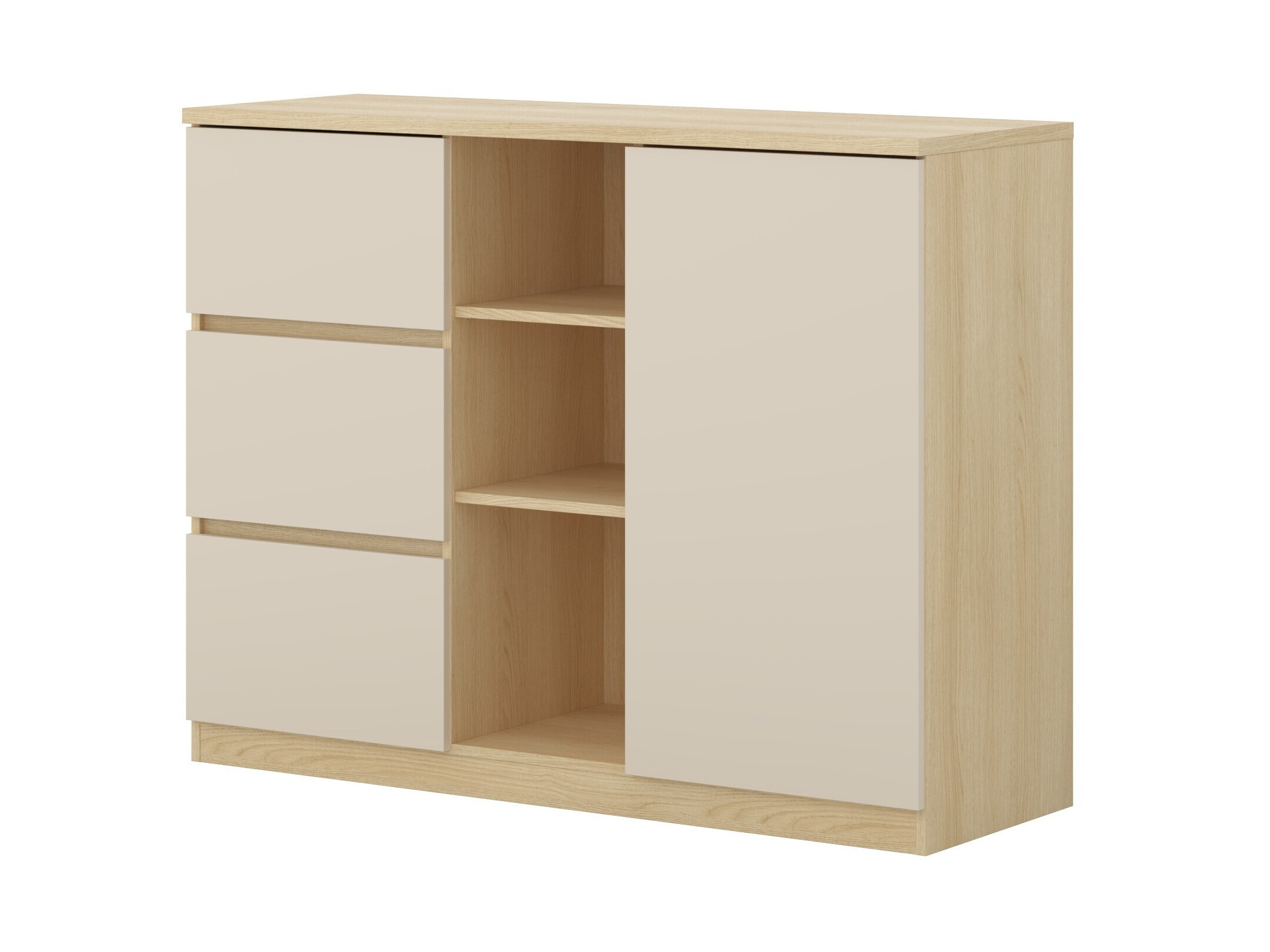 Commode Nolcala 109 (Chêne + Beige)