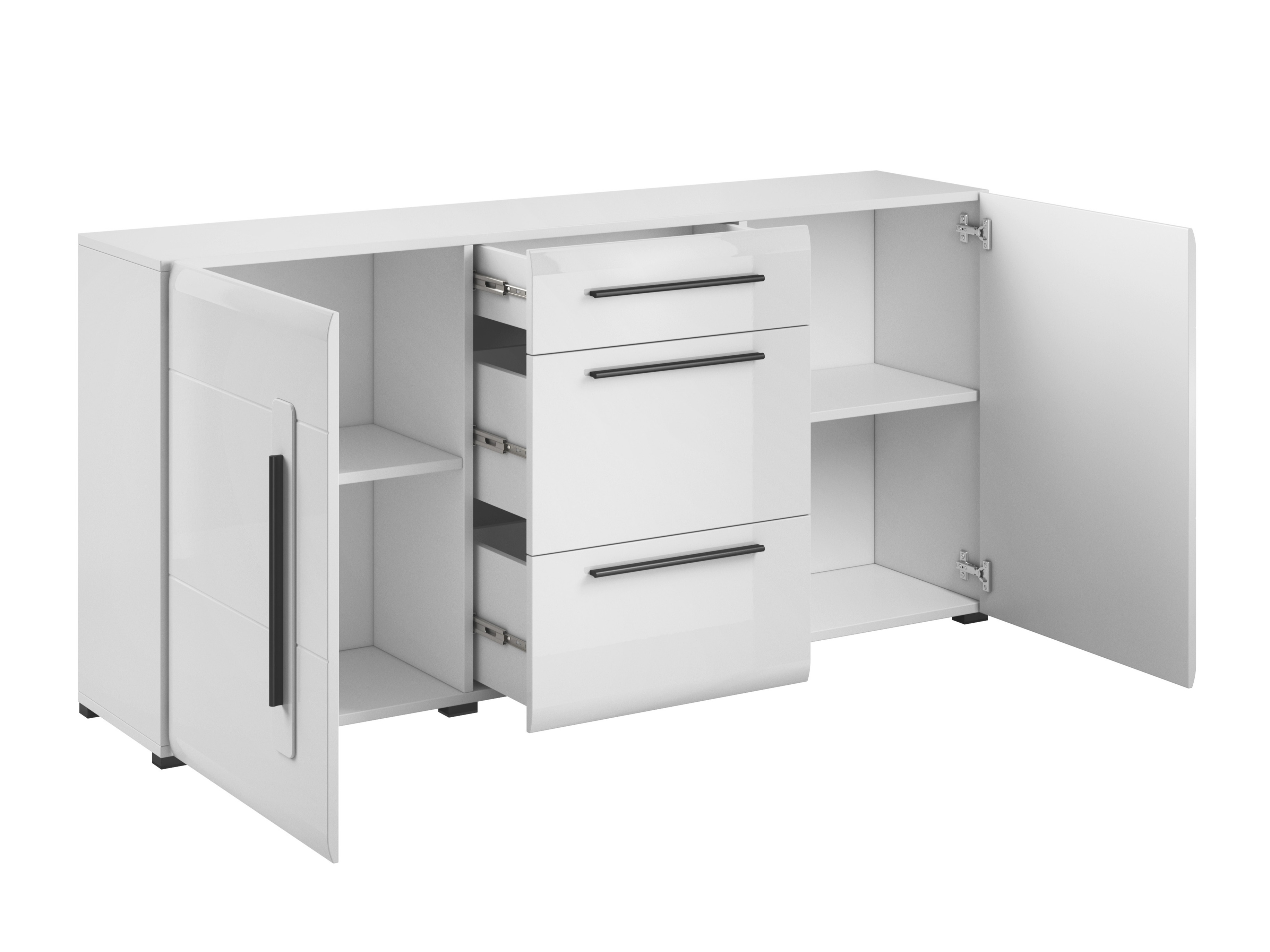 Commode Ophsalu 108 (Blanc + Blanc brillant)