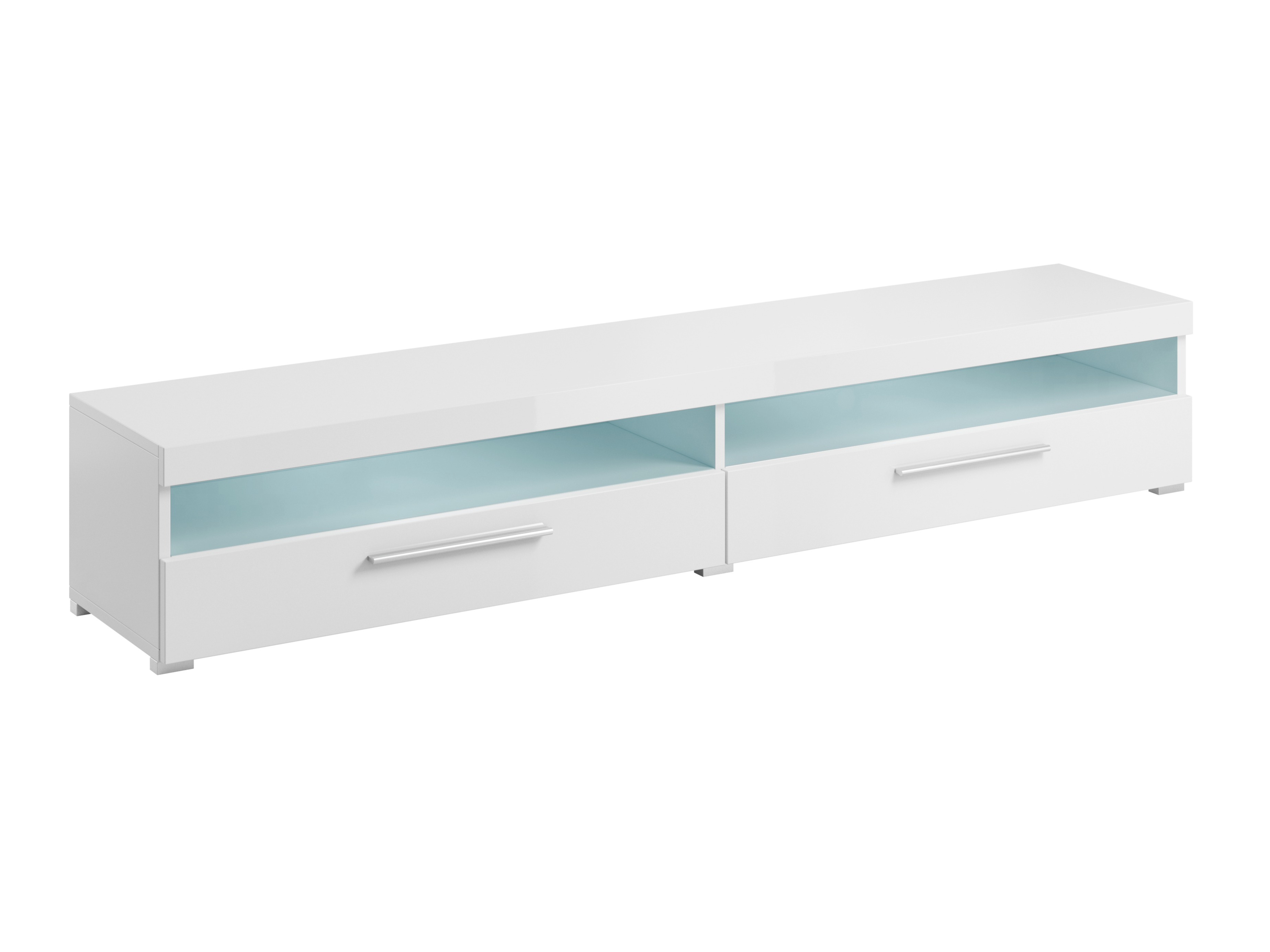 Meuble TV Torvire 111 (Blanc + Blanc brillant)