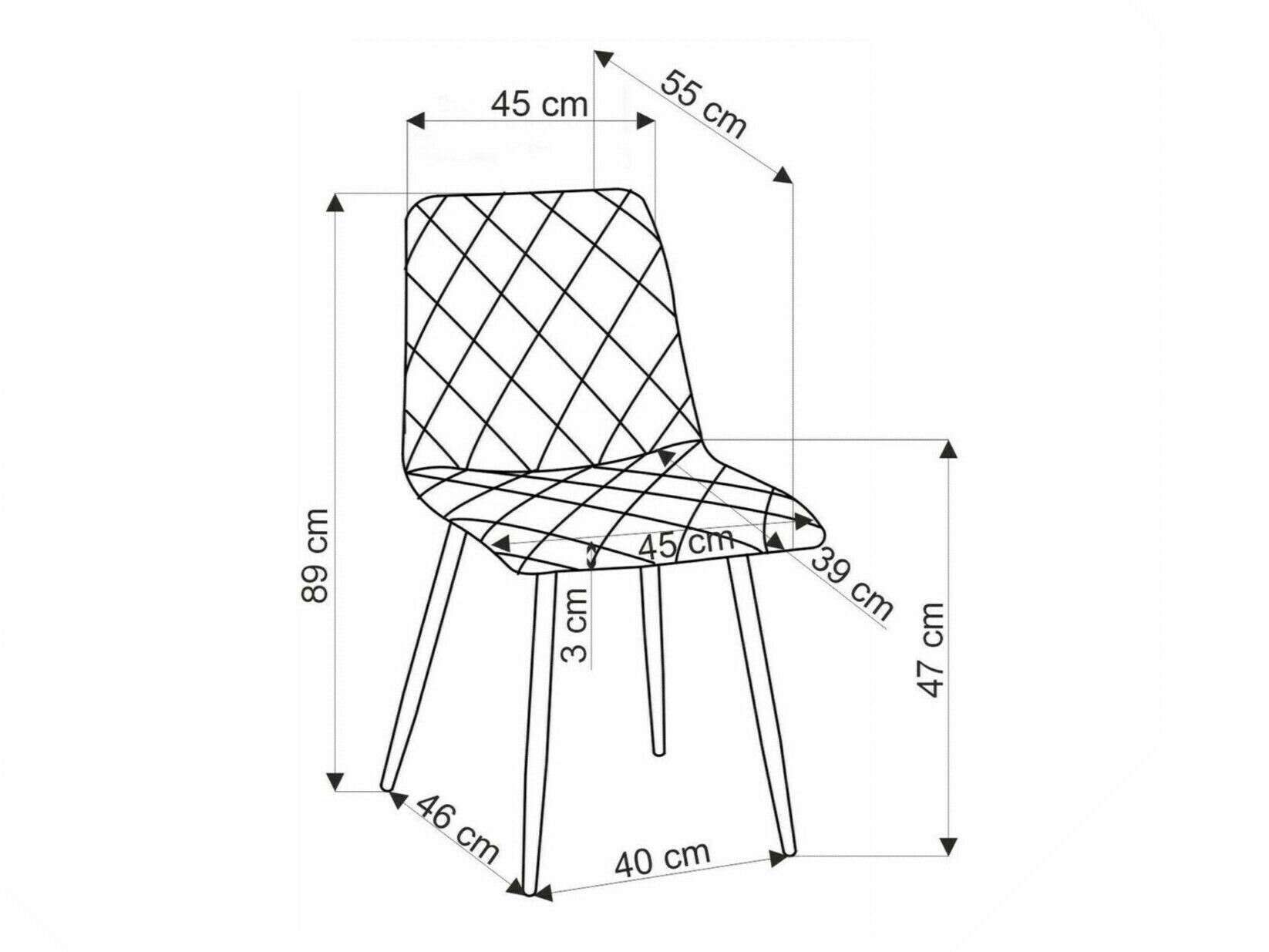 Chaise Houston 1731 (Brun clair + Clair bois)