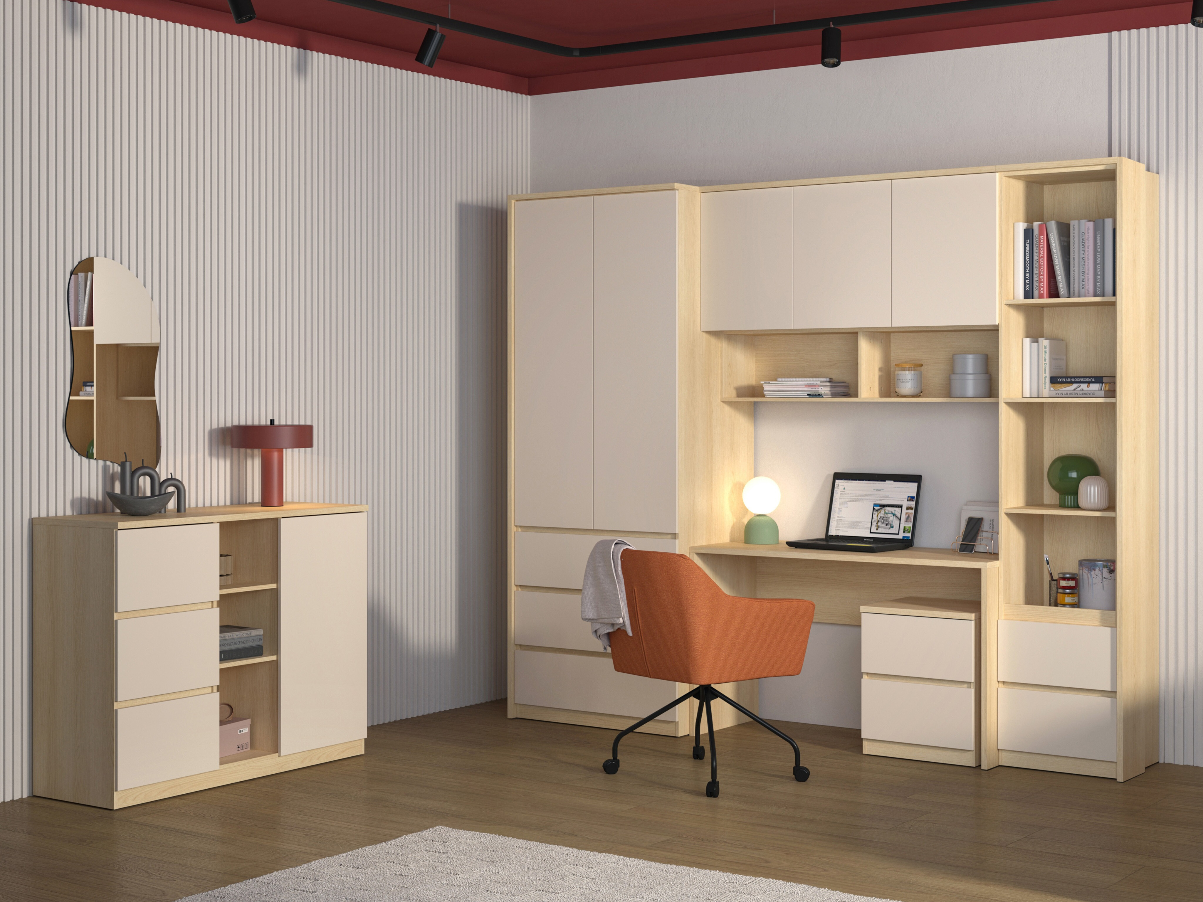 Commode Nolcala 109 (Chêne + Beige)