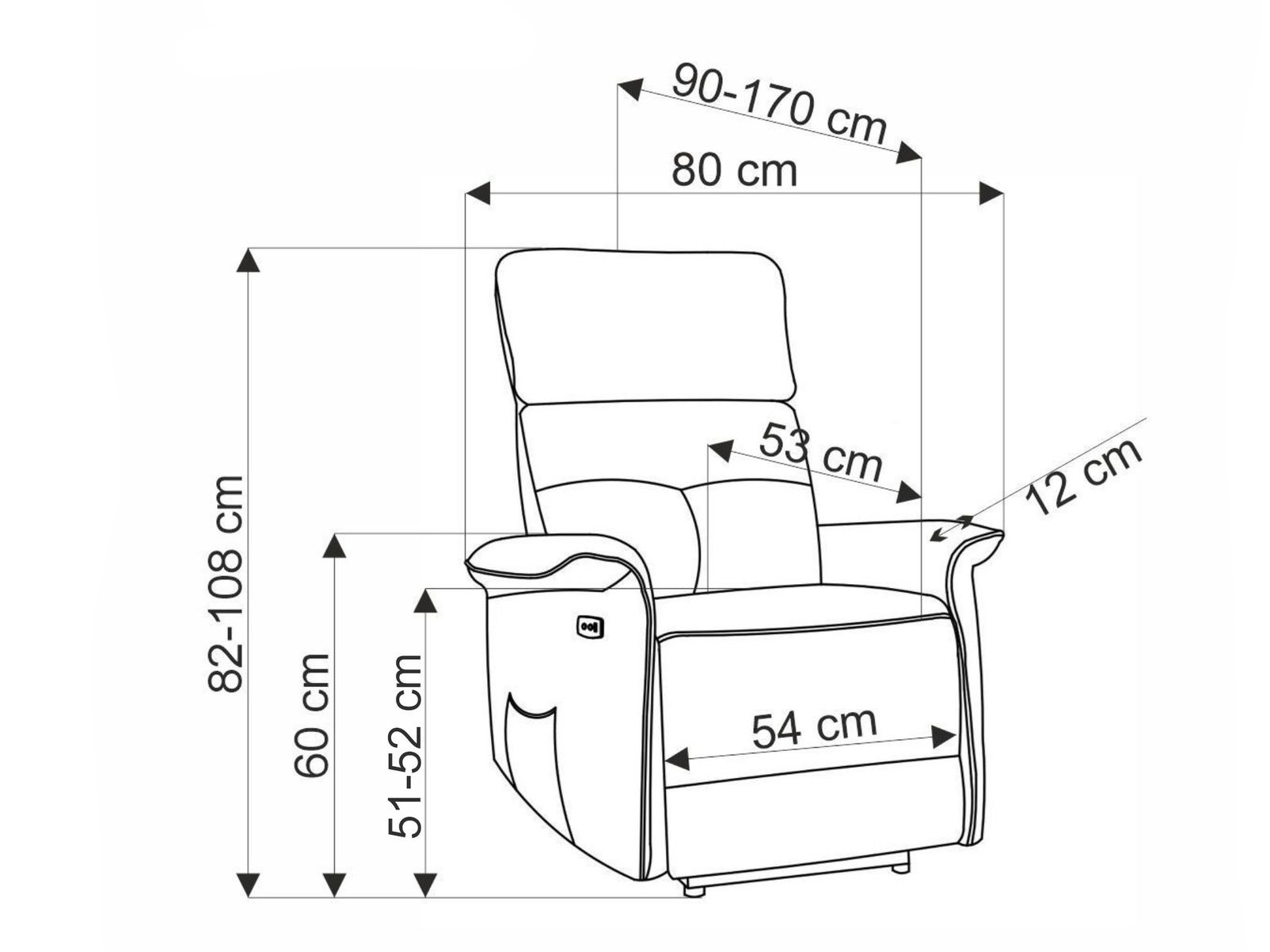 Fauteuil inclinable Houston 1979 (Noir)