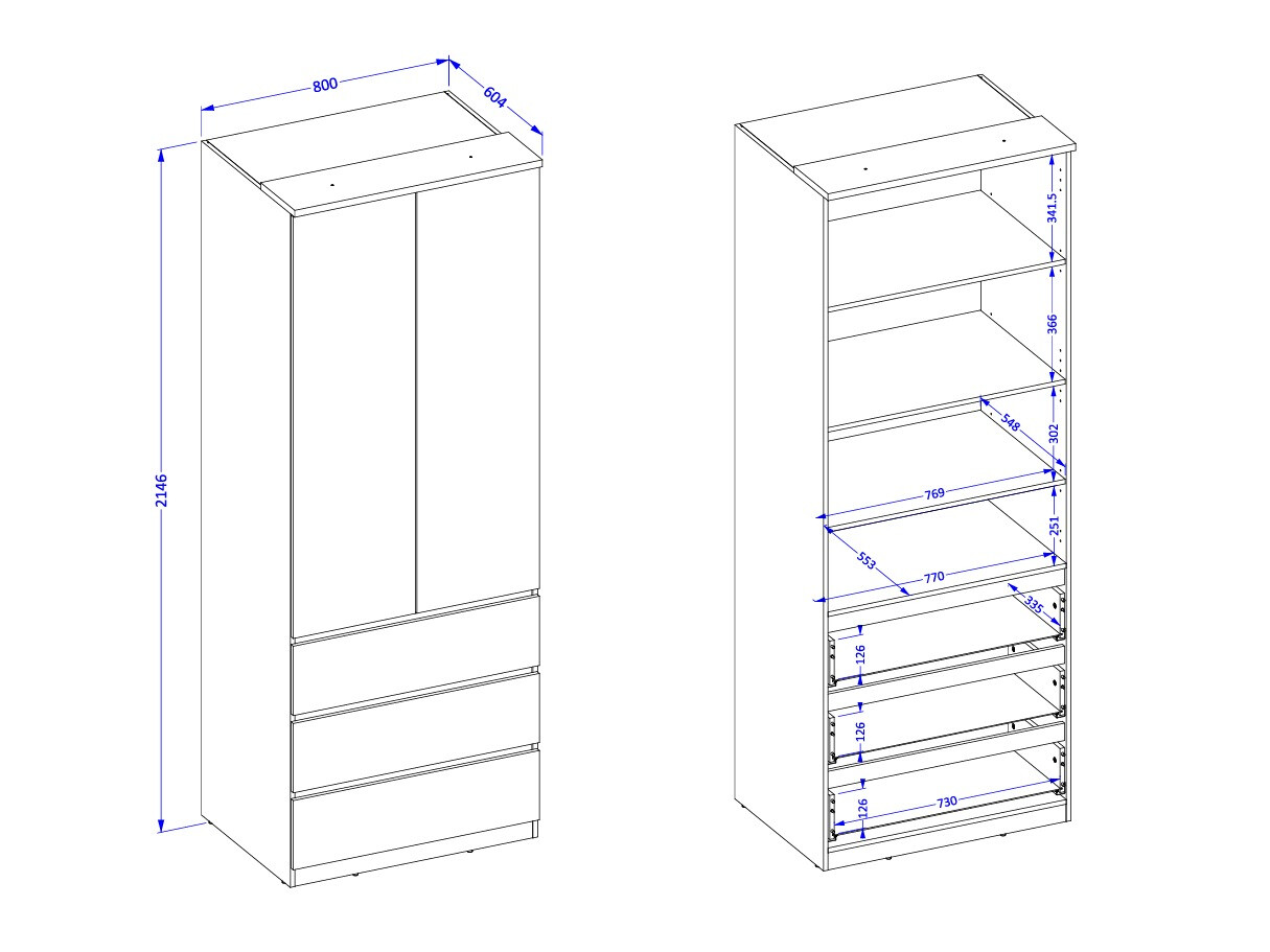Armoire Nolcala 110 (Chêne + Beige)