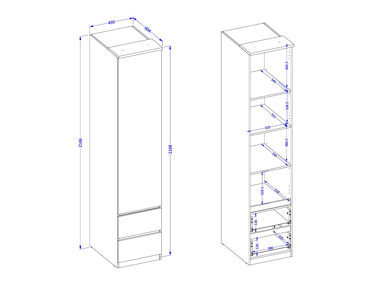 Armoire Nolcala 119 (Chêne + Eucalyptus)