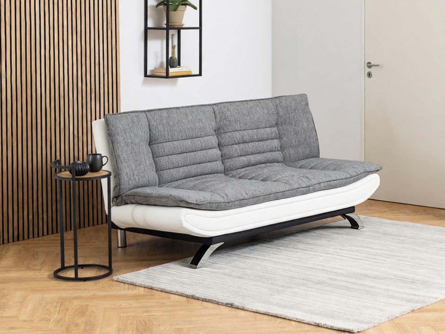 Canapé convertible Norsica 228 (Blanc + Gris clair)