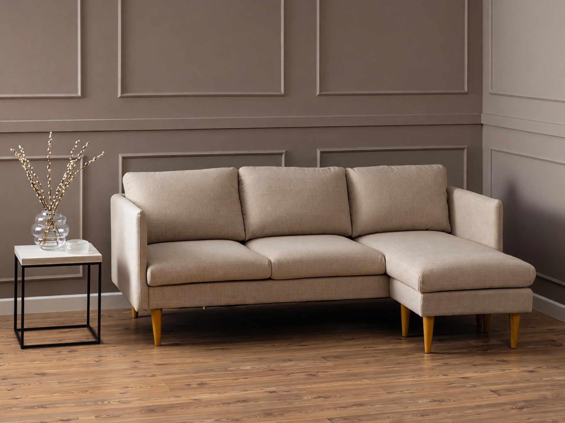 Canapé d'angle Norsica 757 (Beige)