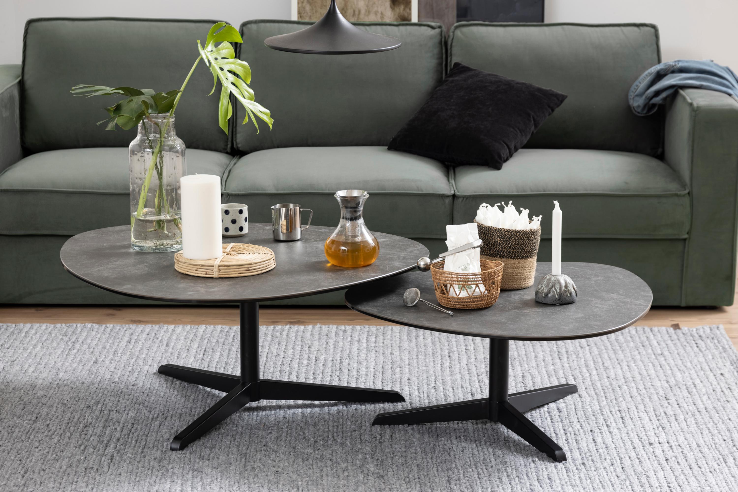 Table basse Norsica 480 (Noir + Gris foncé)