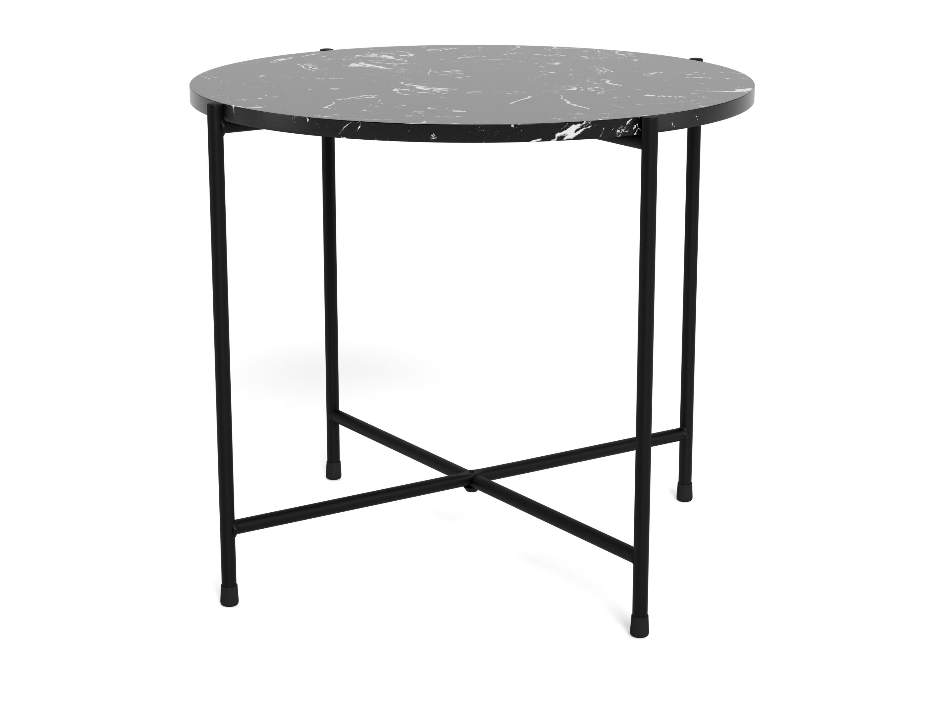 Table d'appoint Norsica 608 (Marbre noir + Noir)