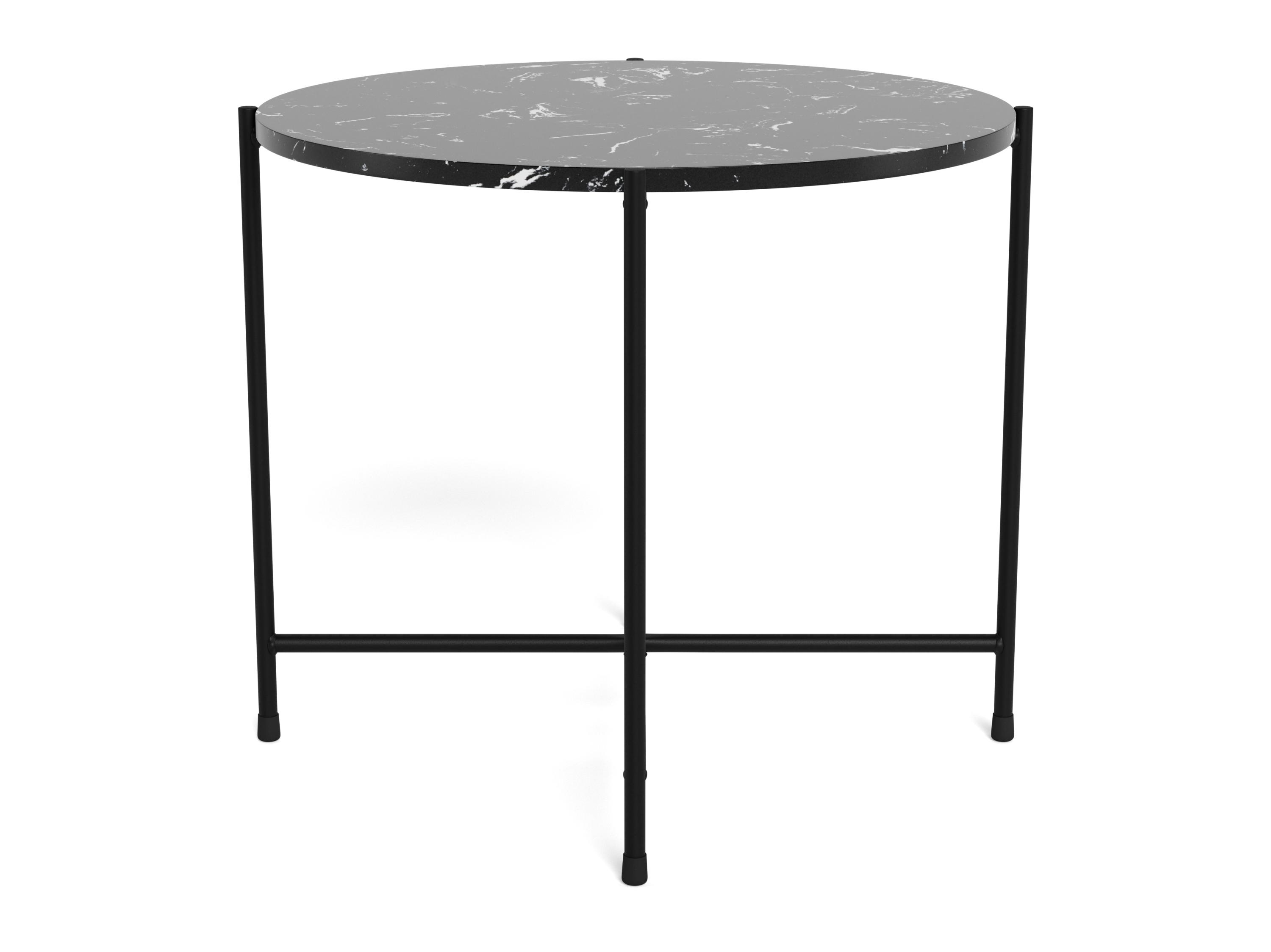 Table d'appoint Norsica 608 (Marbre noir + Noir)