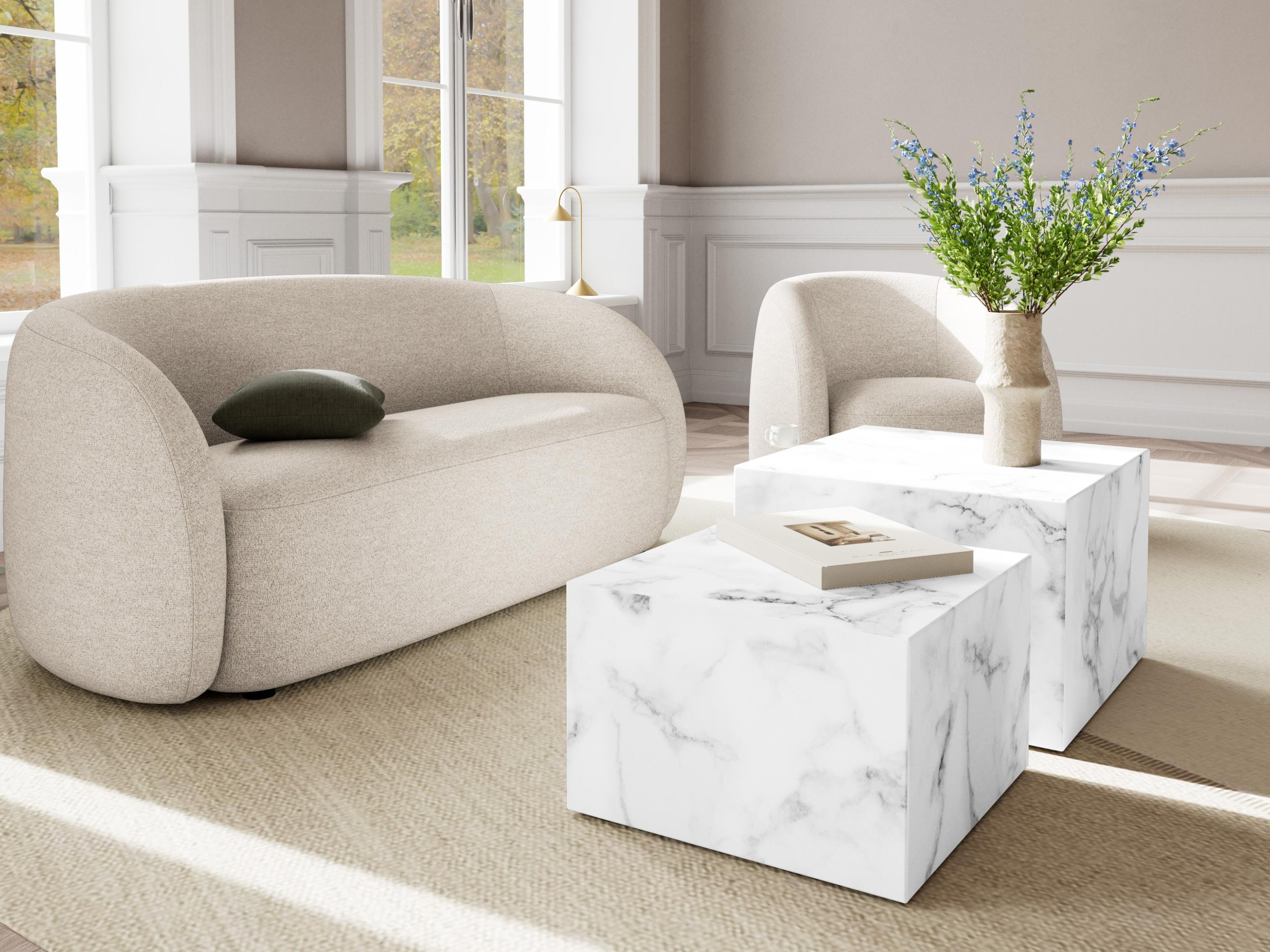 Ensemble tables basses Norsica 603 (Marbre blanc)