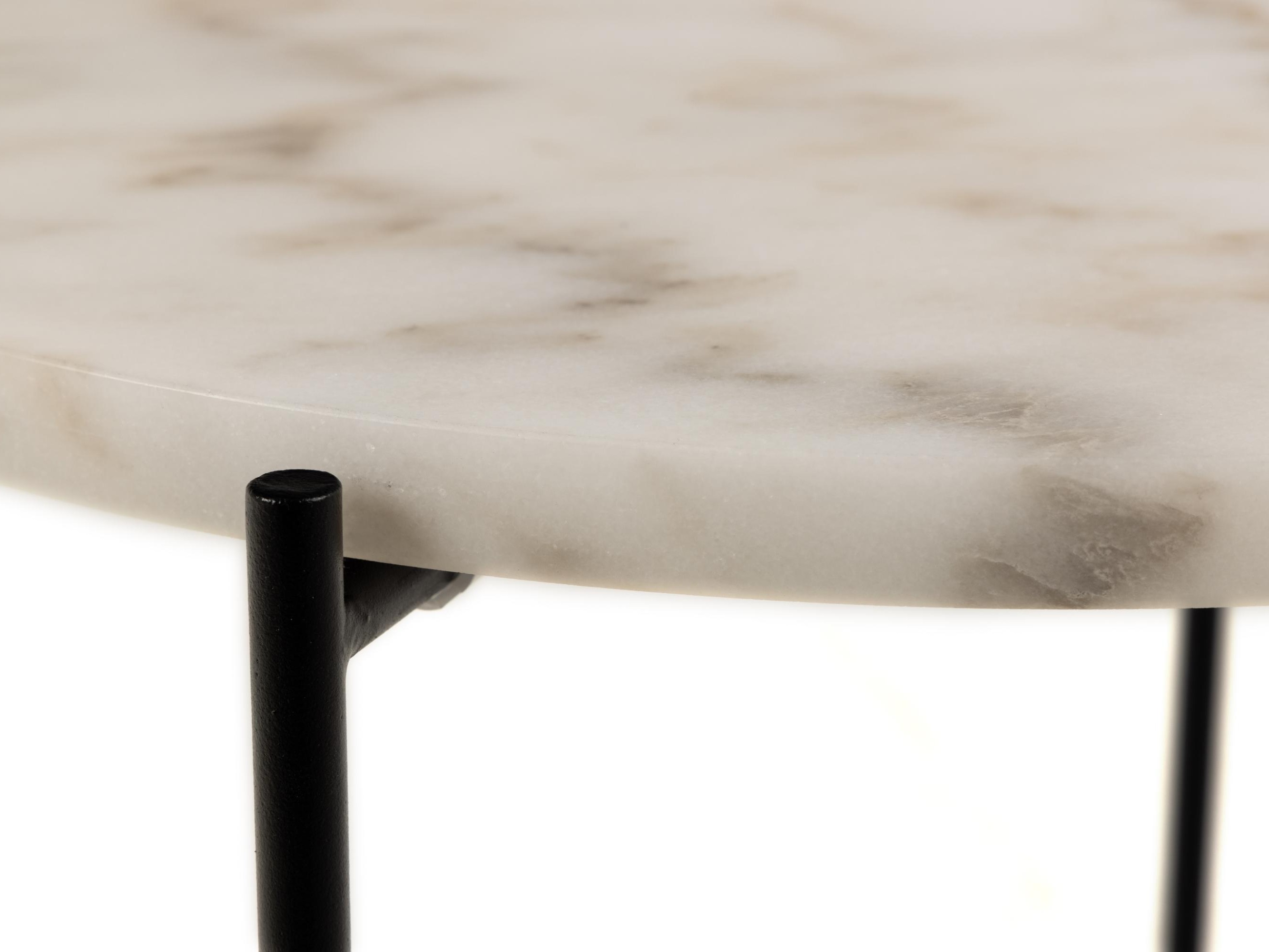 Table d'appoint Norsica 609 (Marbre blanc + Noir)