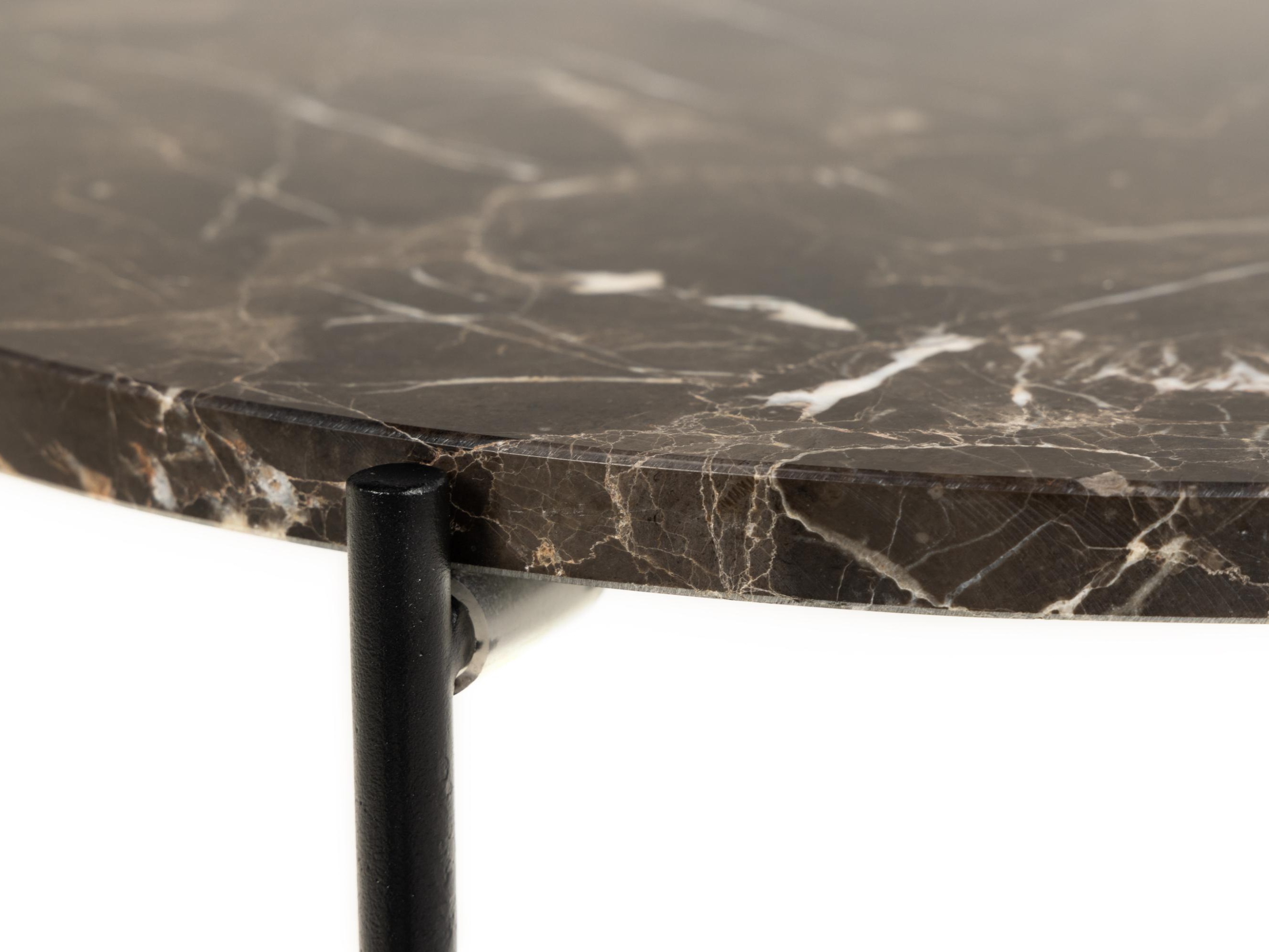 Table d'appoint Norsica 609 (Marbre marron + Noir)