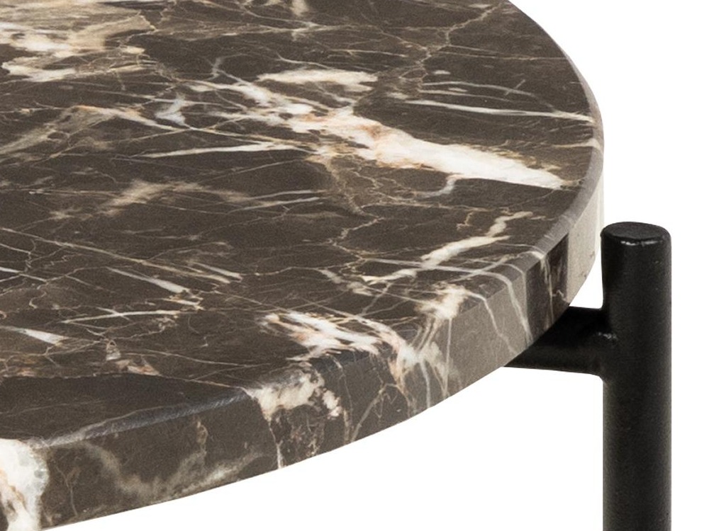 Table d'appoint Norsica 609 (Marbre marron + Noir)