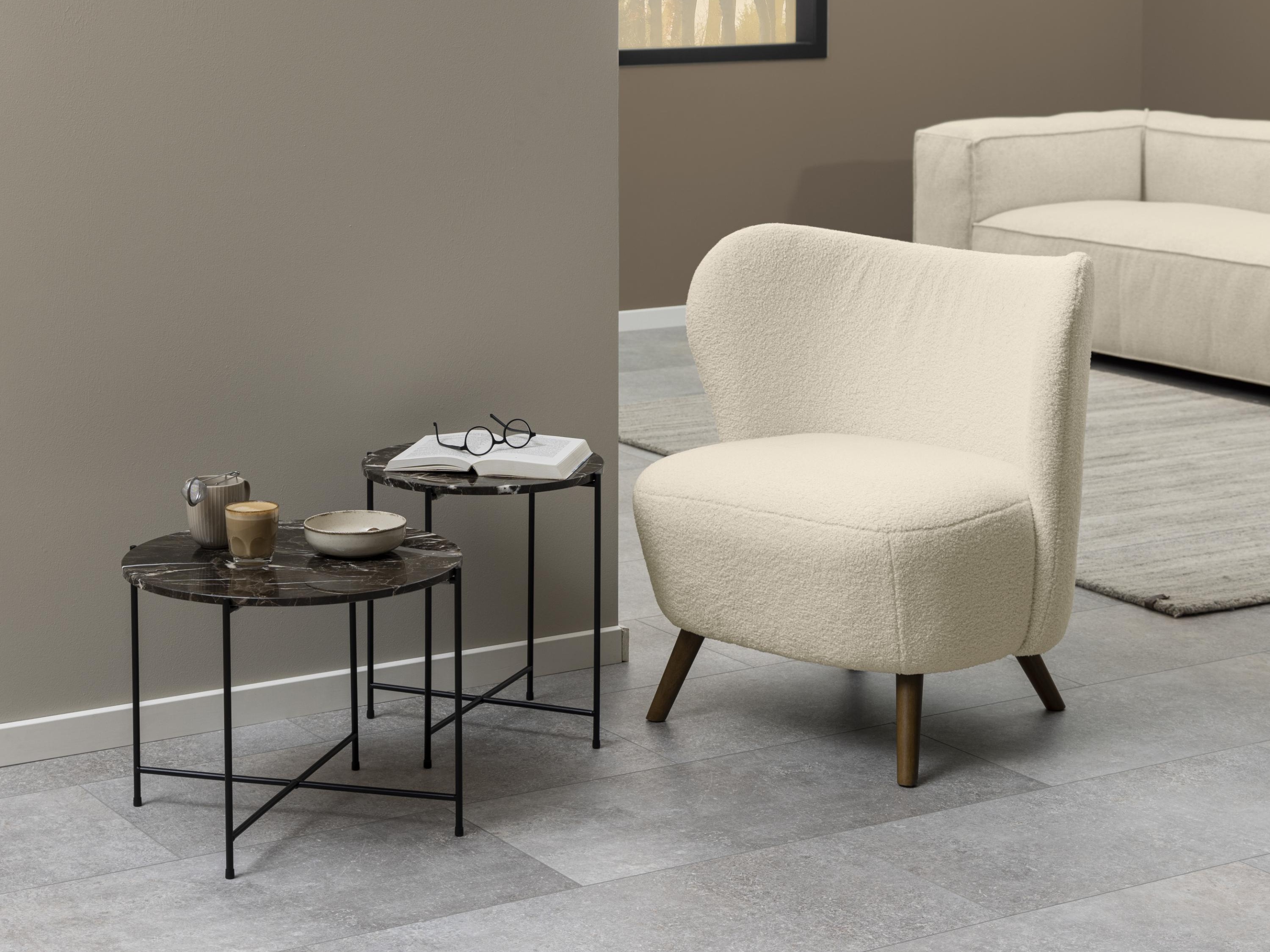 Table d'appoint Norsica 609 (Marbre marron + Noir)