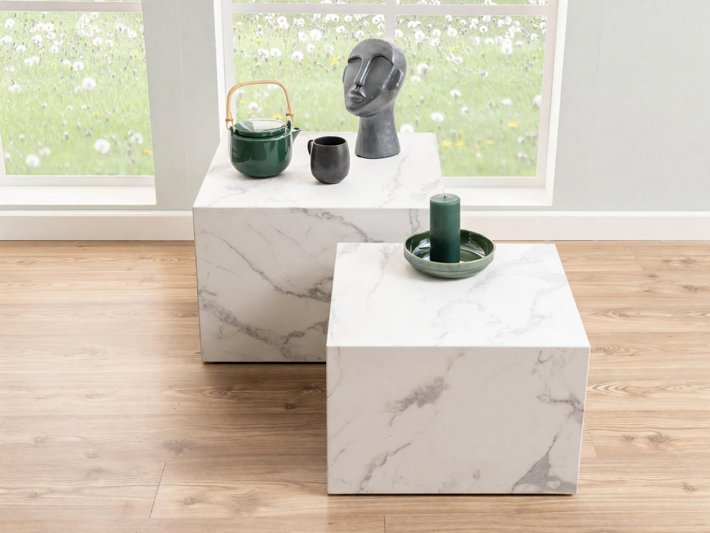 Ensemble tables basses Norsica 603 (Marbre blanc)