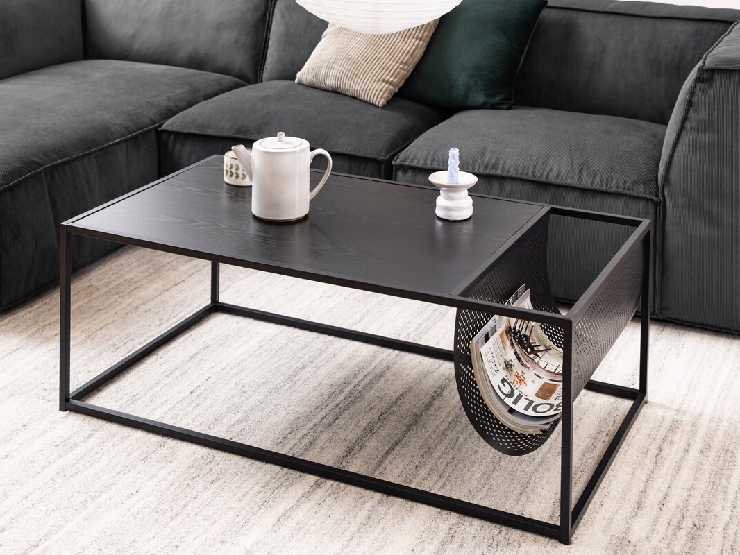 Table basse Norsica Sevferi 130 (Cendre noire + Noir)
