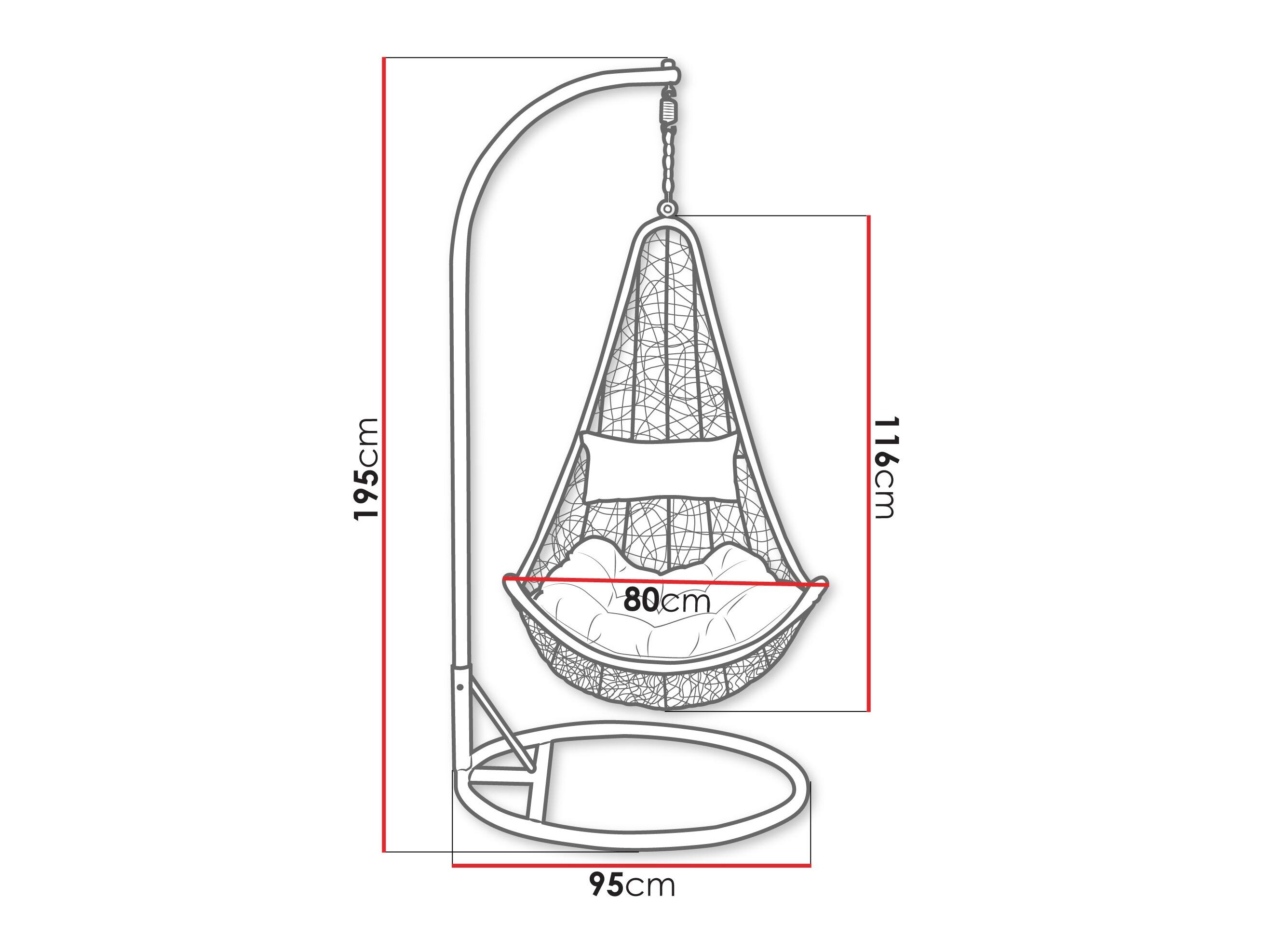 Chaise suspendu Comfivo Figae (Gris)