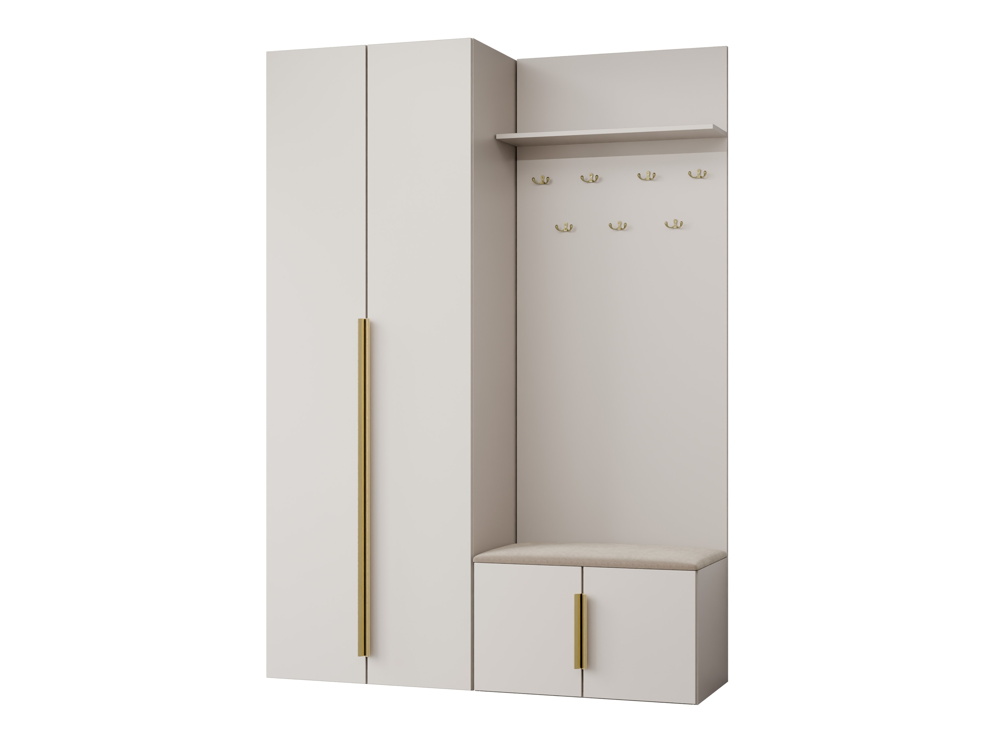 Meuble d'entrée Comfivo 582 (Beige + Doré)