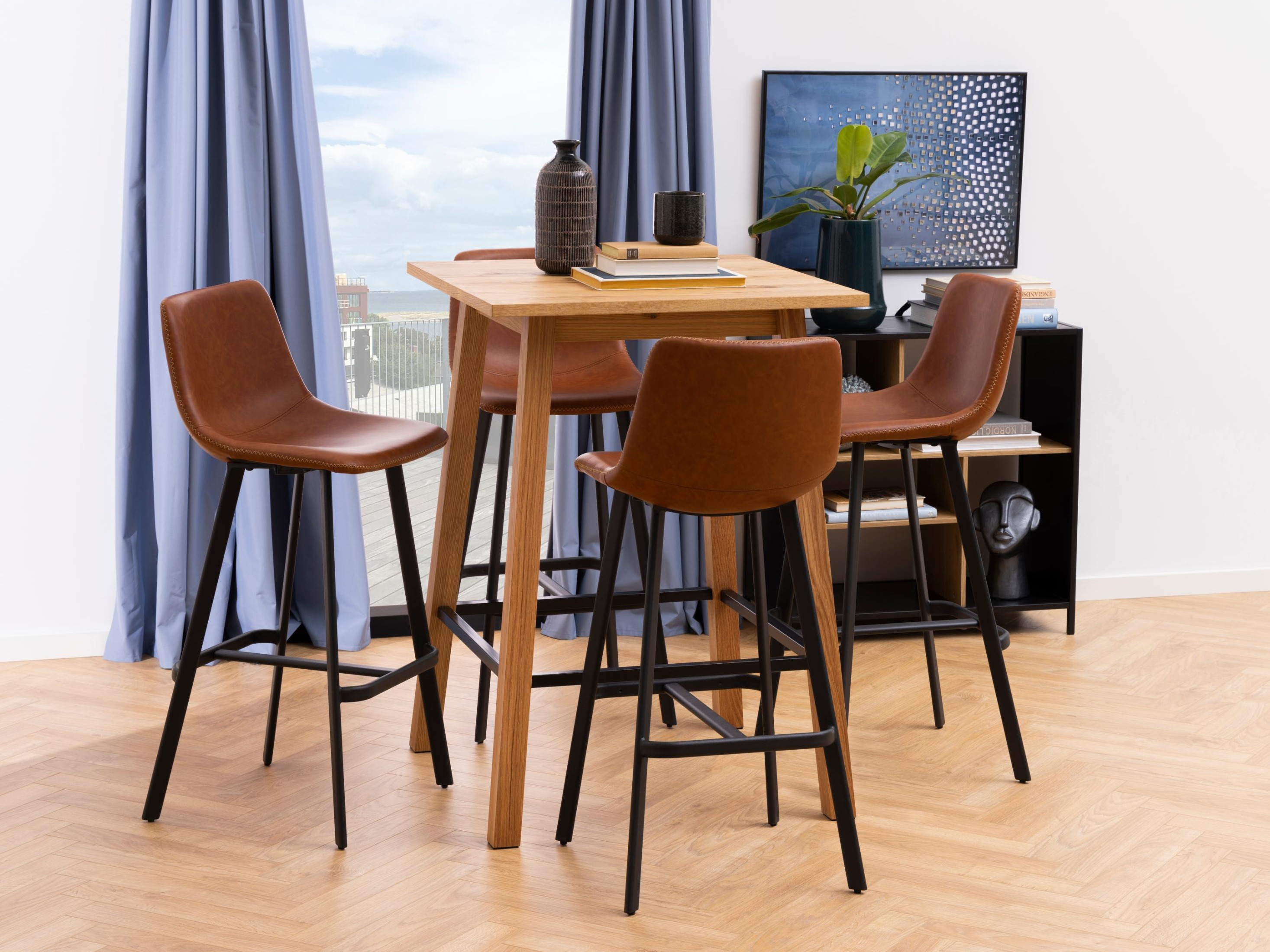 Chaise de bar Norsica 444 (Noir + Marron)