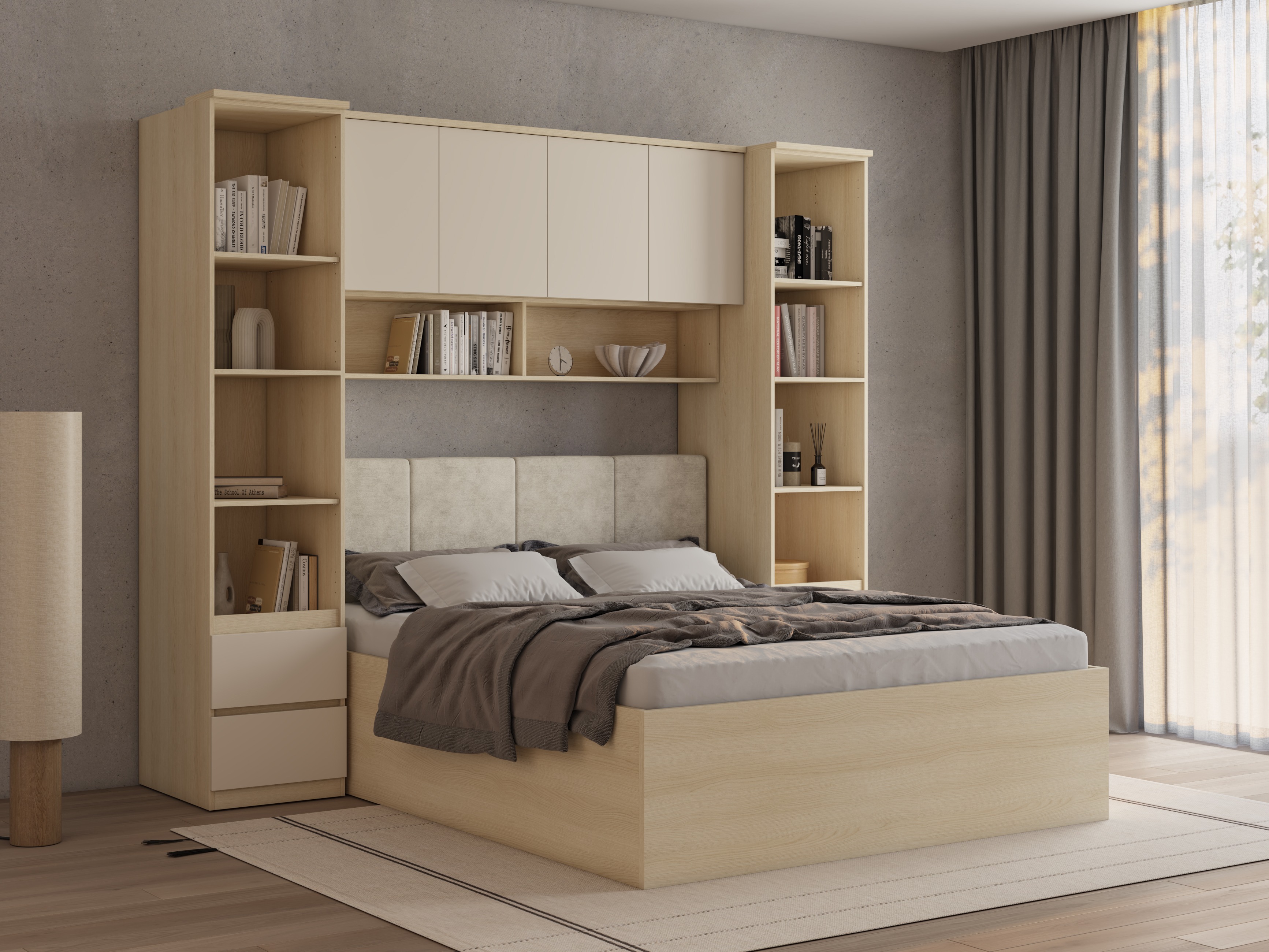 Ensemble de chambre Nolcala 124 (Chêne + Beige)