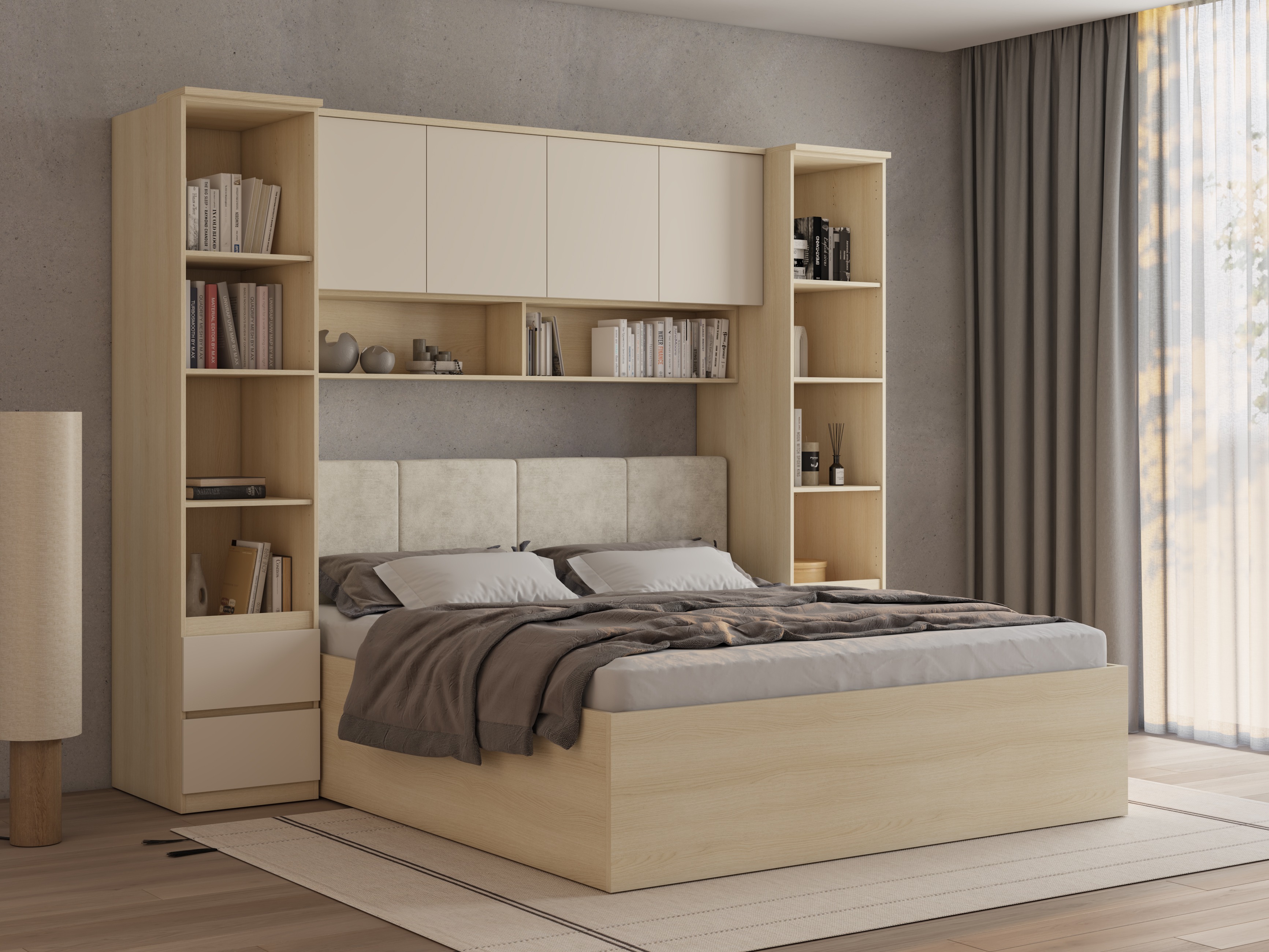 Ensemble de chambre Nolcala 124 (Chêne + Beige)