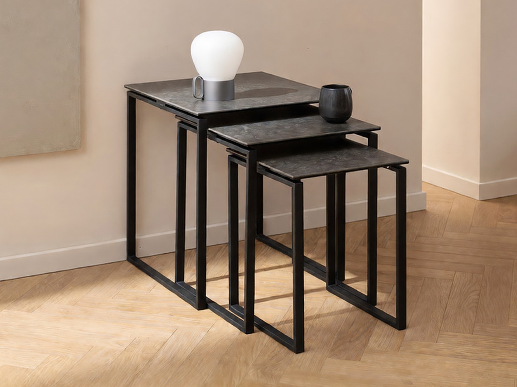 Ensemble de tables d'appoint Norsica 406 (Noir)