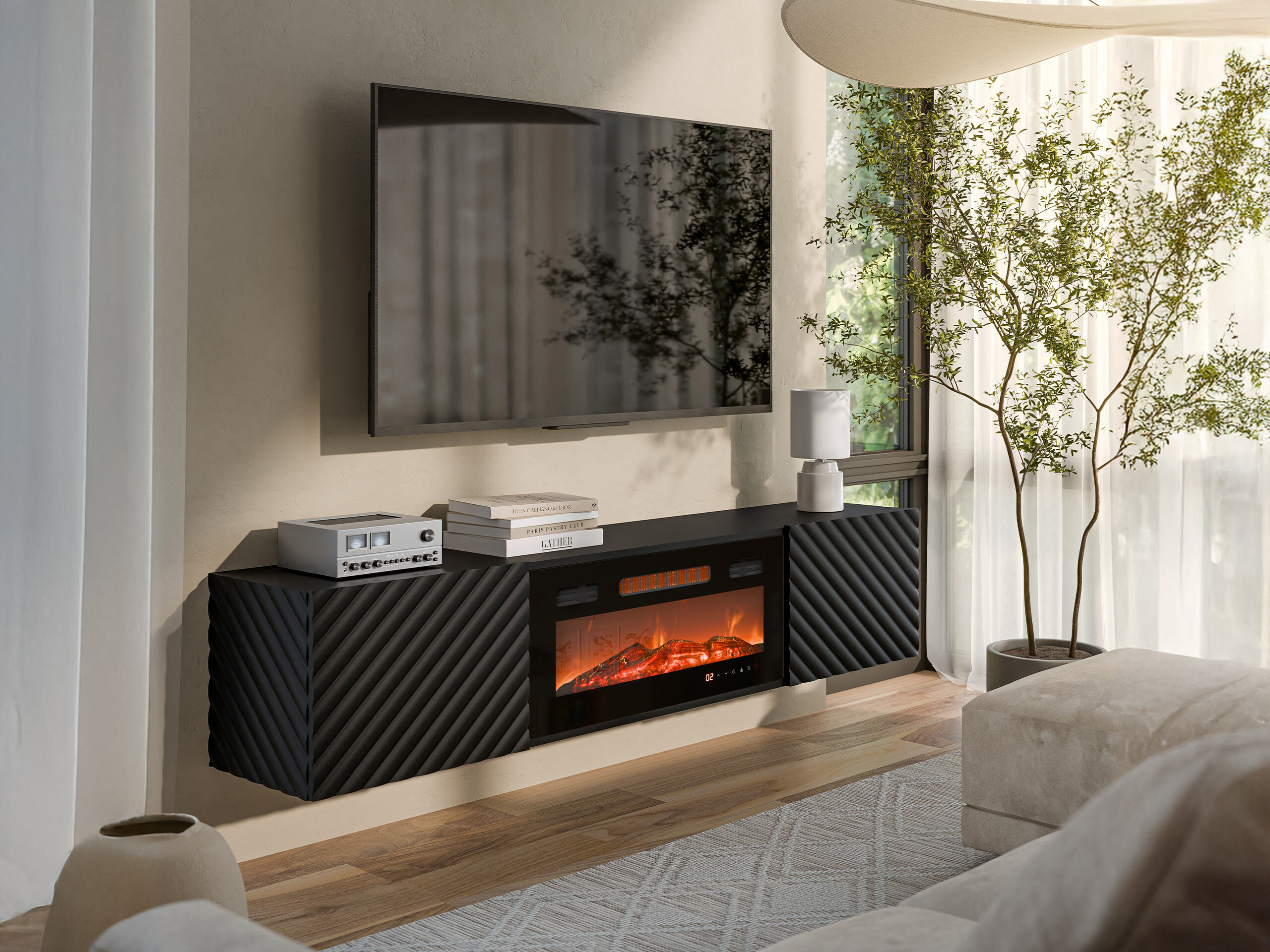 Meuble TV Charlotte 207 (Noir)