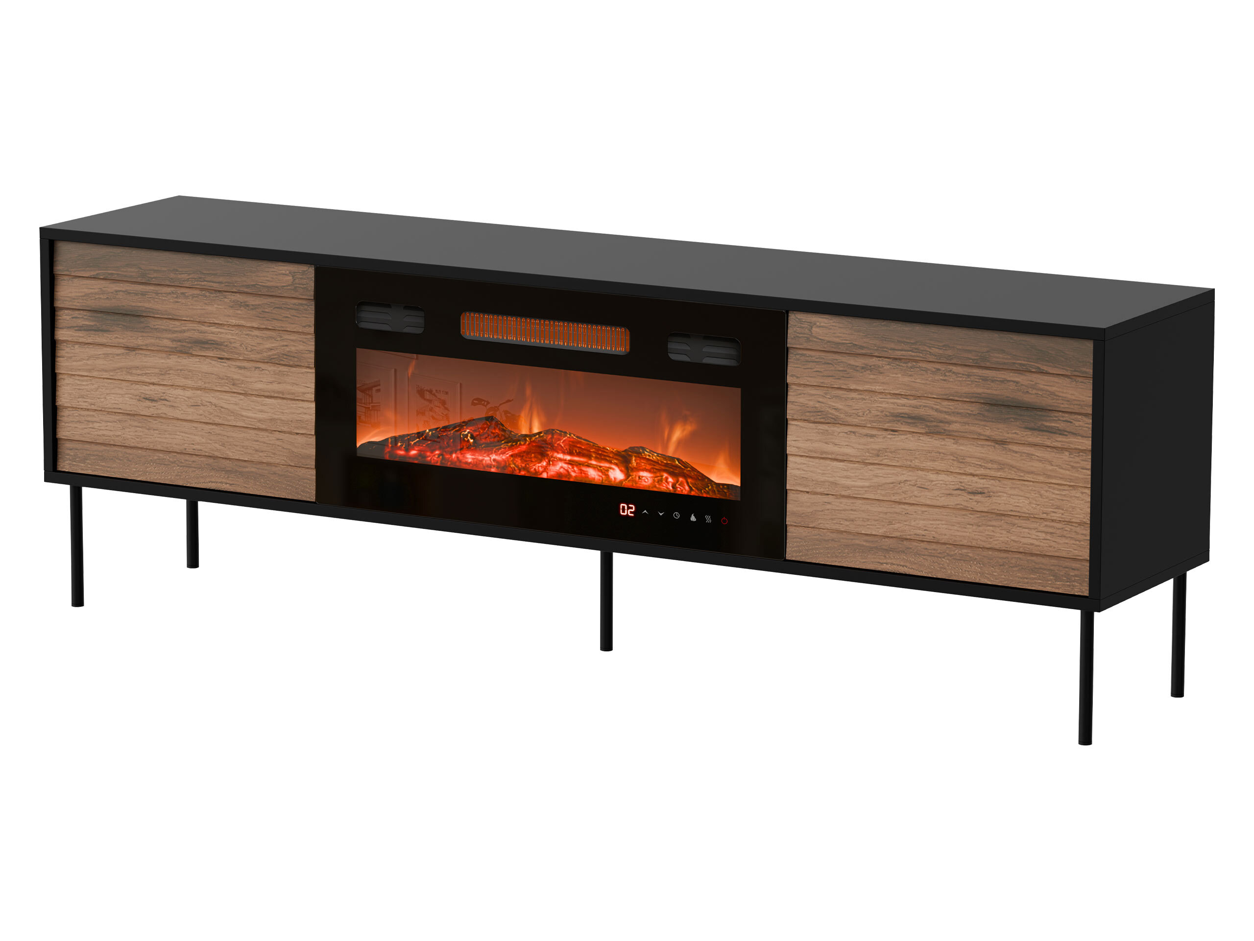 Meuble TV Flosoru 108 (Noyer + Noir)