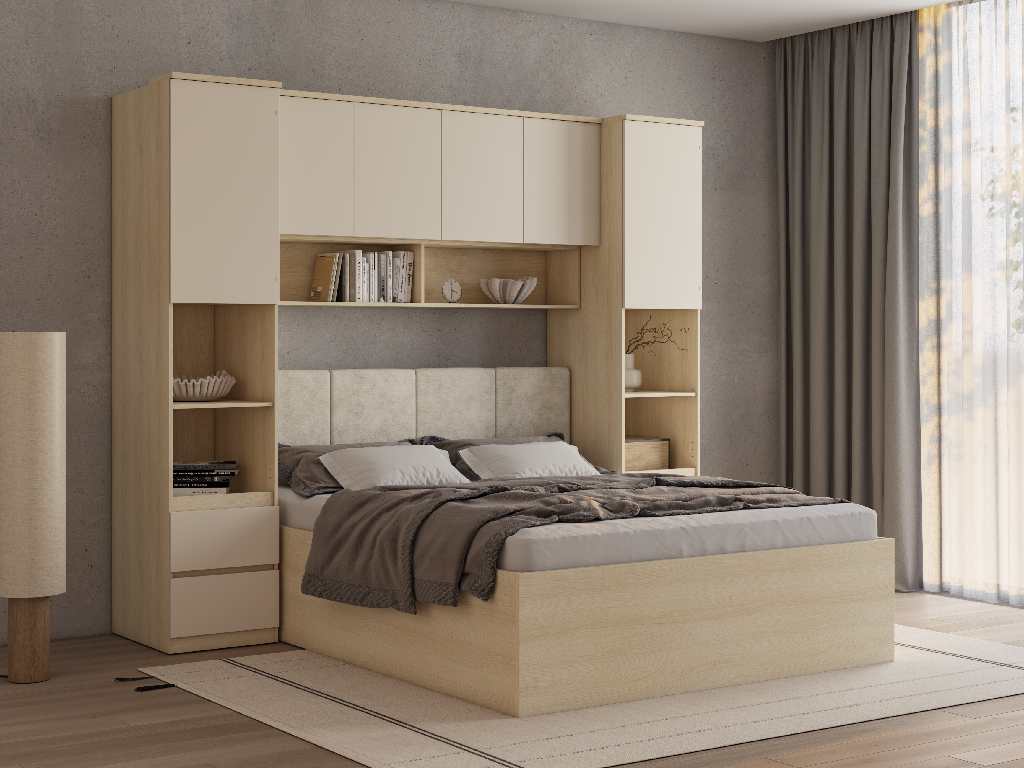 Ensemble de chambre Nolcala 126 (Chêne + Beige)