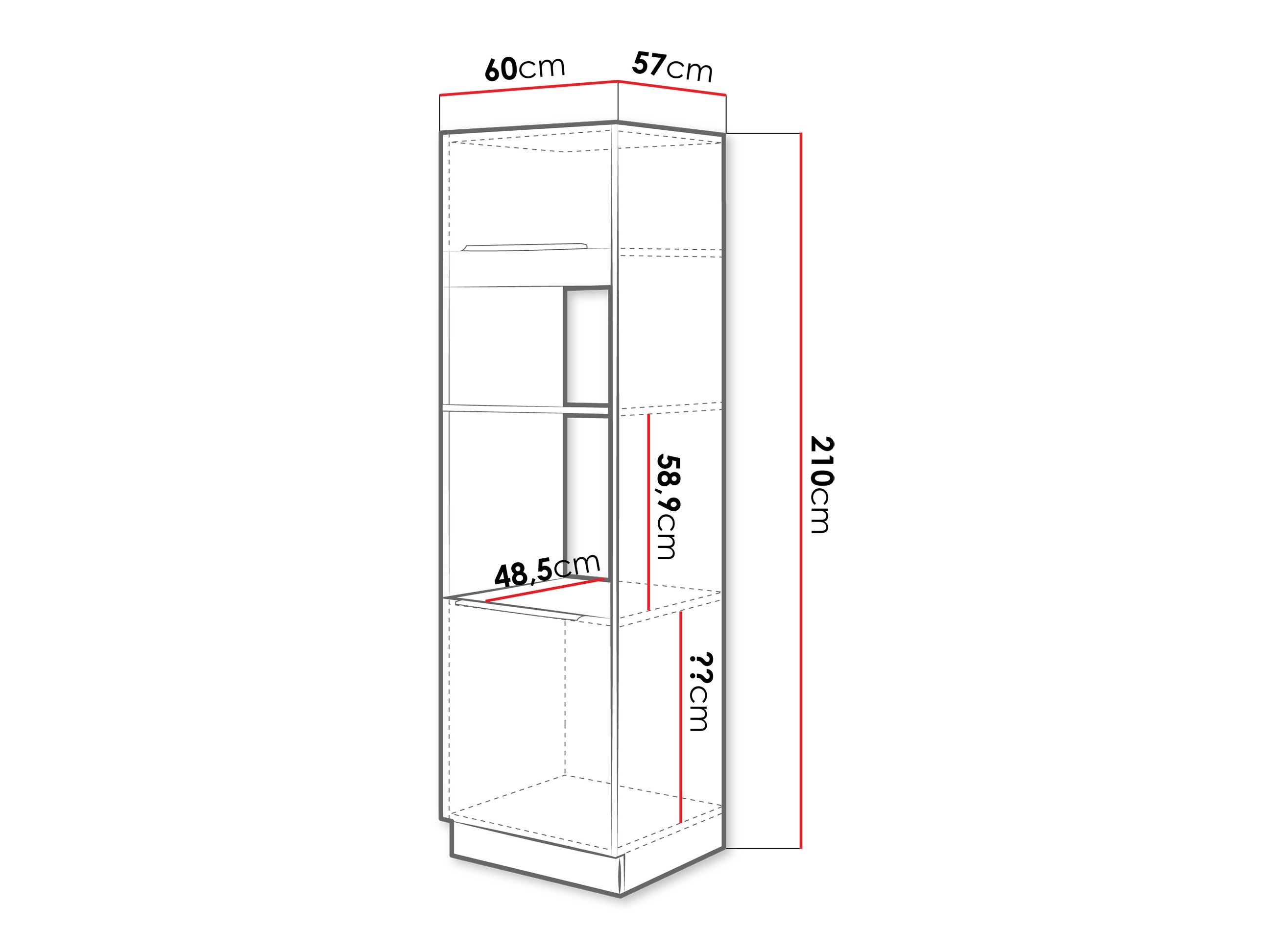 Armoire modulaire pour appareils intégrés Sole 134