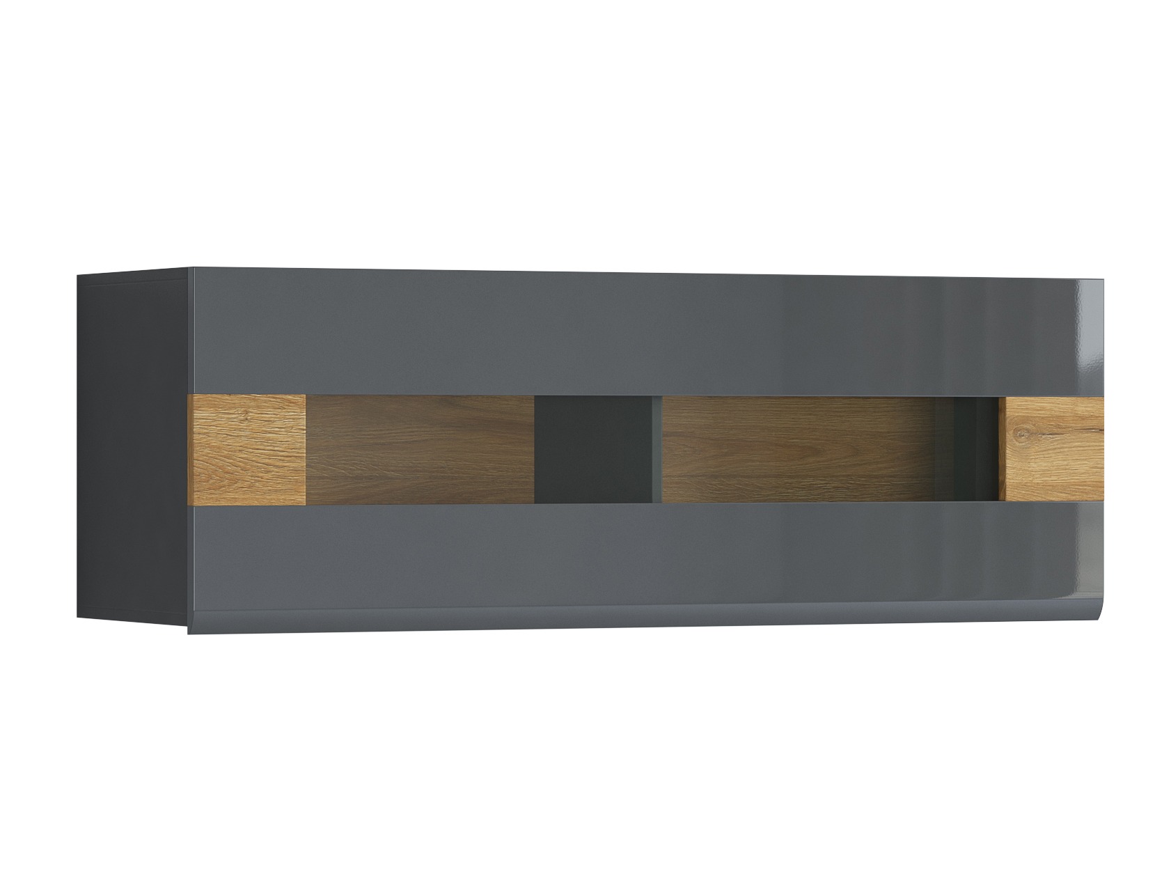 Armoire murale Torsone 116 (Anthracite + Gloss anthracite + Grandson chêne)