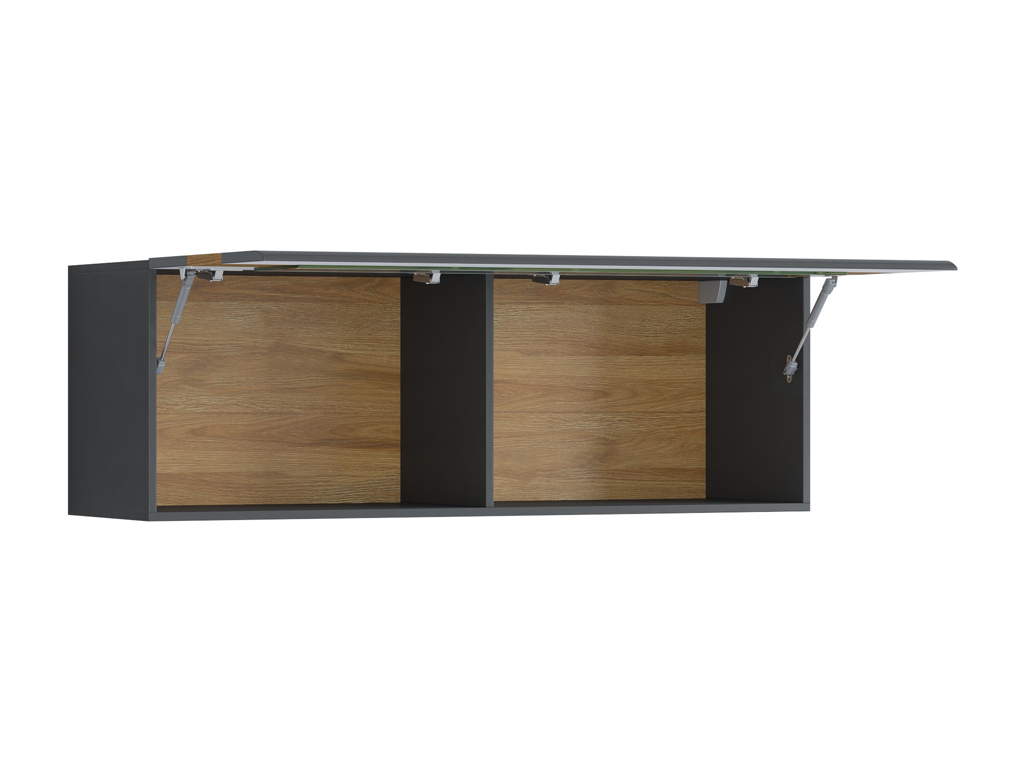 Armoire murale Torsone 116 (Anthracite + Gloss anthracite + Grandson chêne)