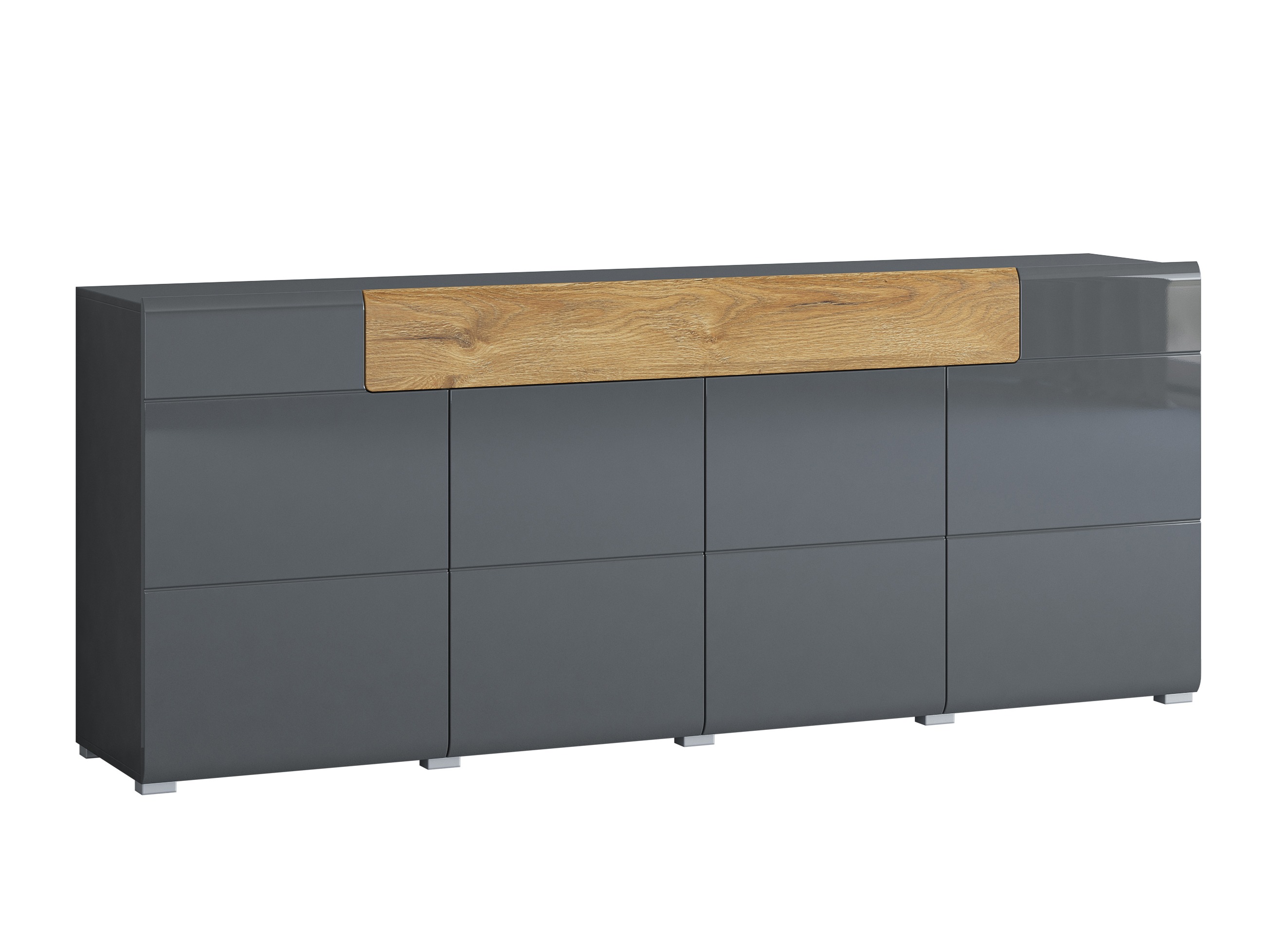 Commode Torsone 102 (Anthracite + Gloss anthracite + Grandson chêne)