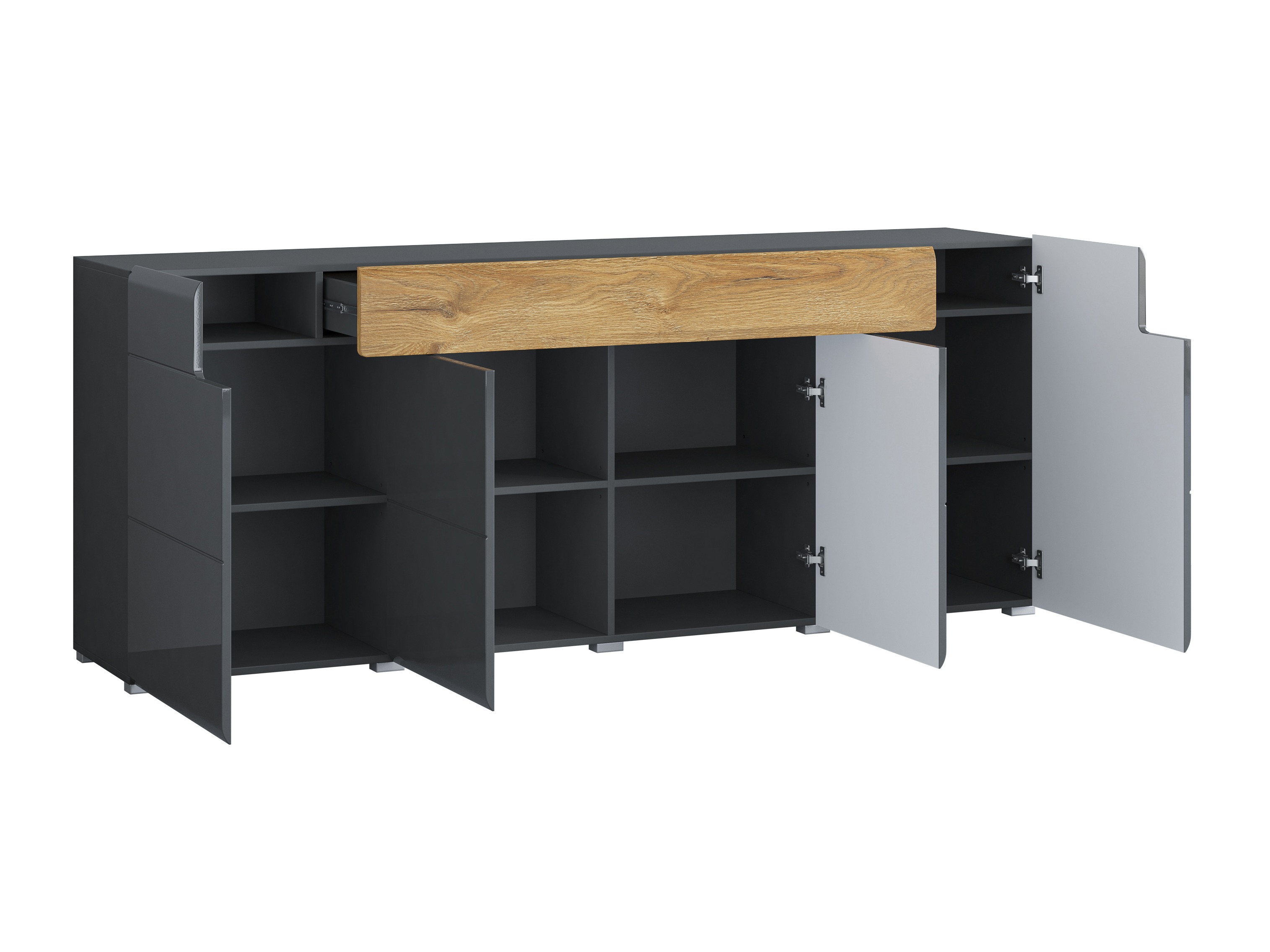 Commode Torsone 102 (Anthracite + Gloss anthracite + Grandson chêne)