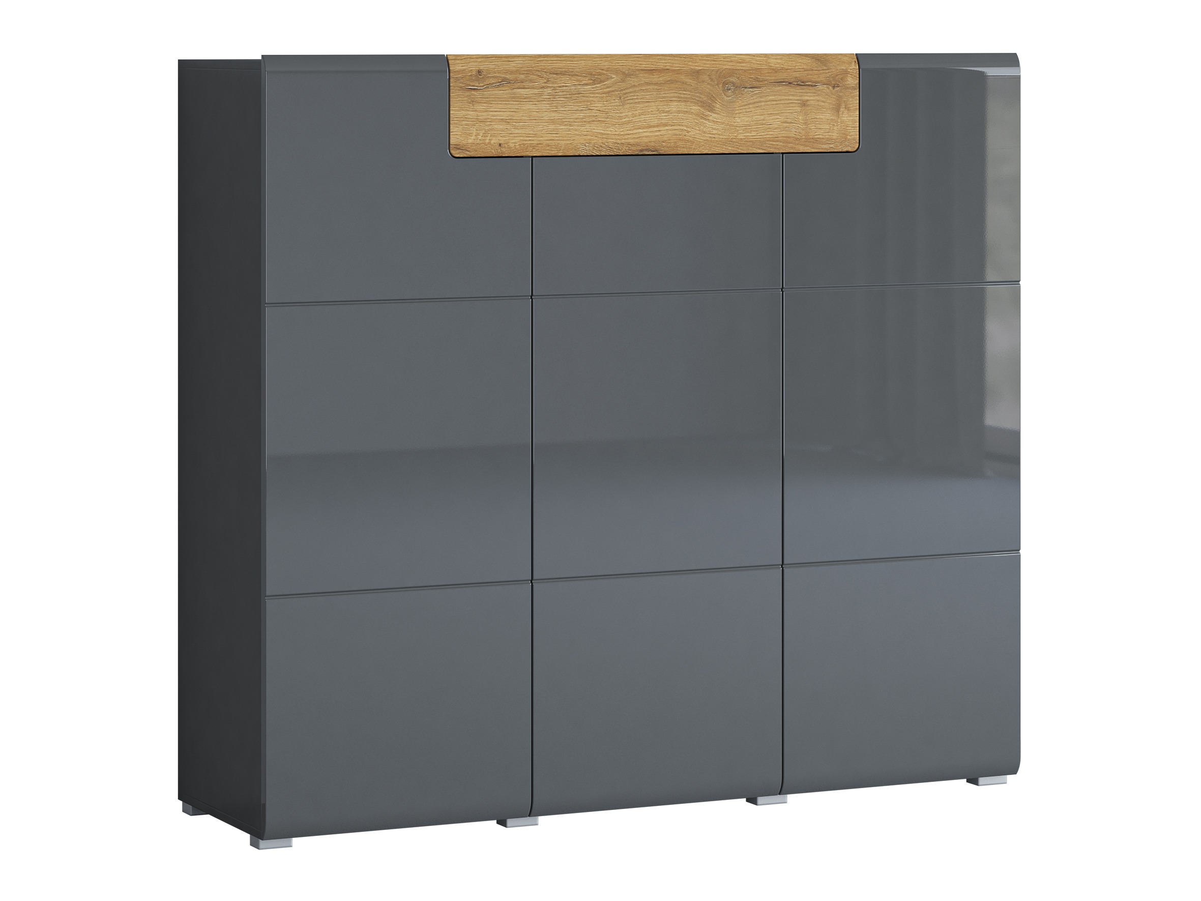 Commode Torsone 112 (Anthracite + Gloss anthracite + Grandson chêne)