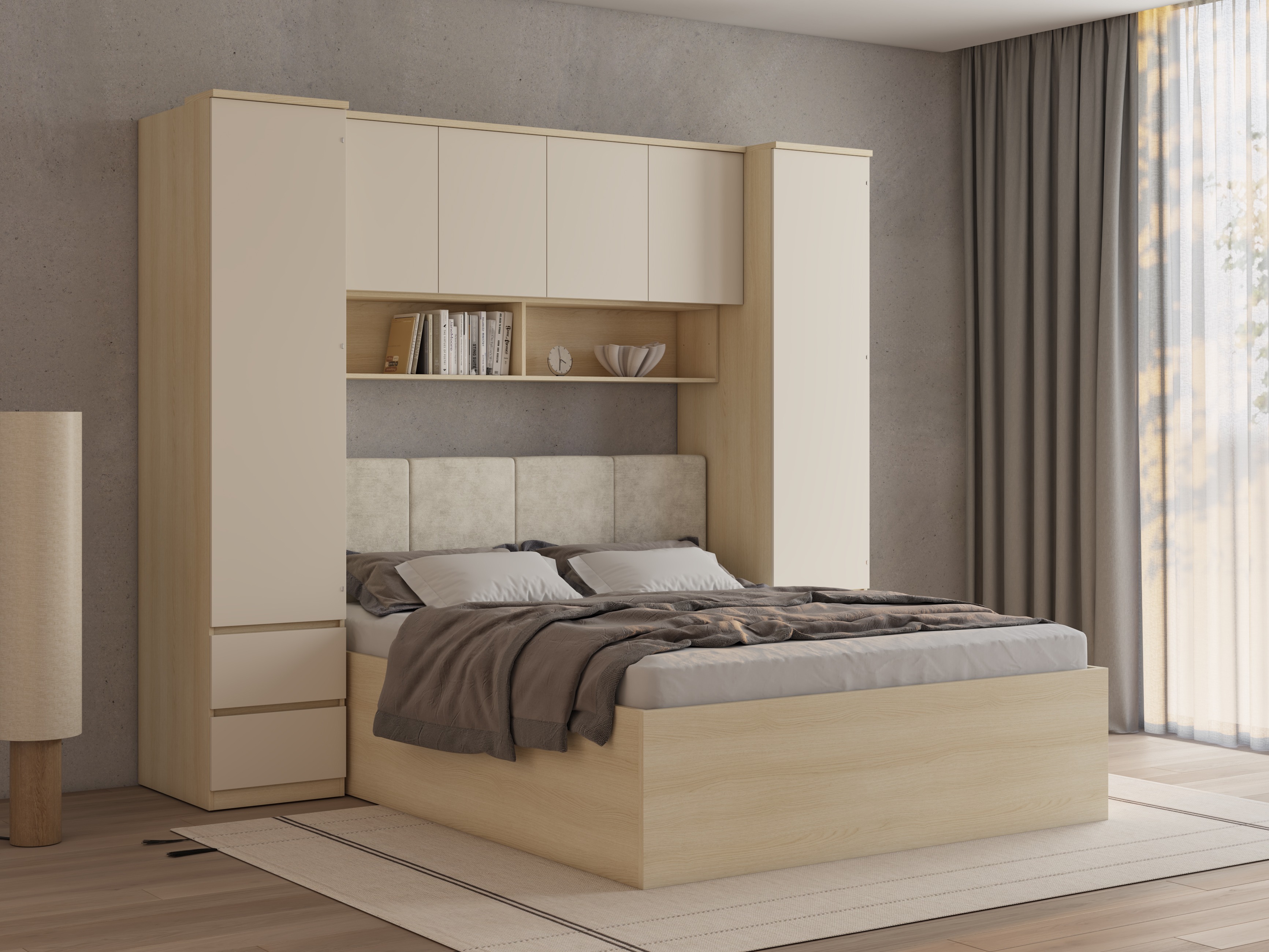 Ensemble de chambre Nolcala 125 (Chêne + Beige)
