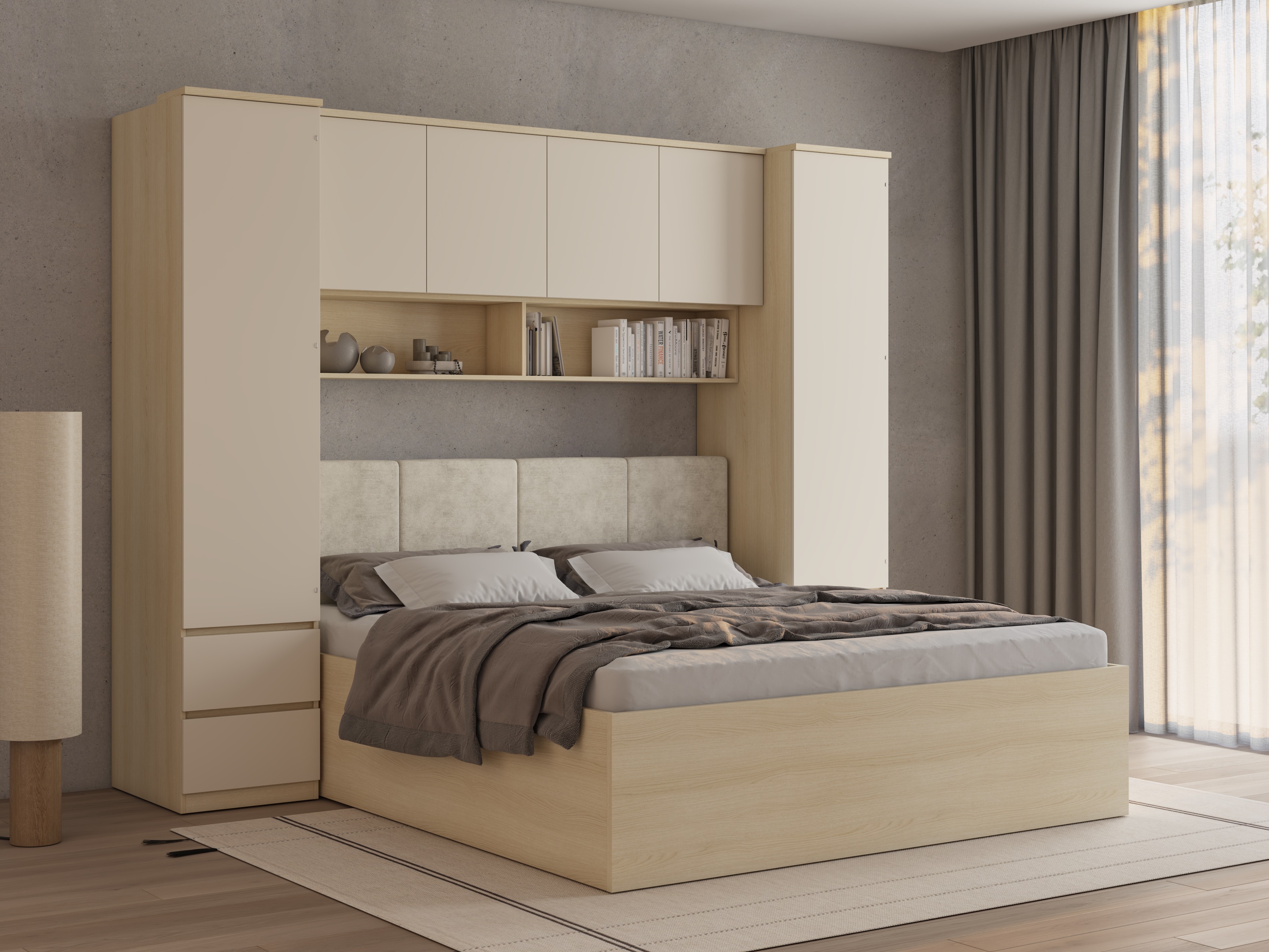 Ensemble de chambre Nolcala 125 (Chêne + Beige)