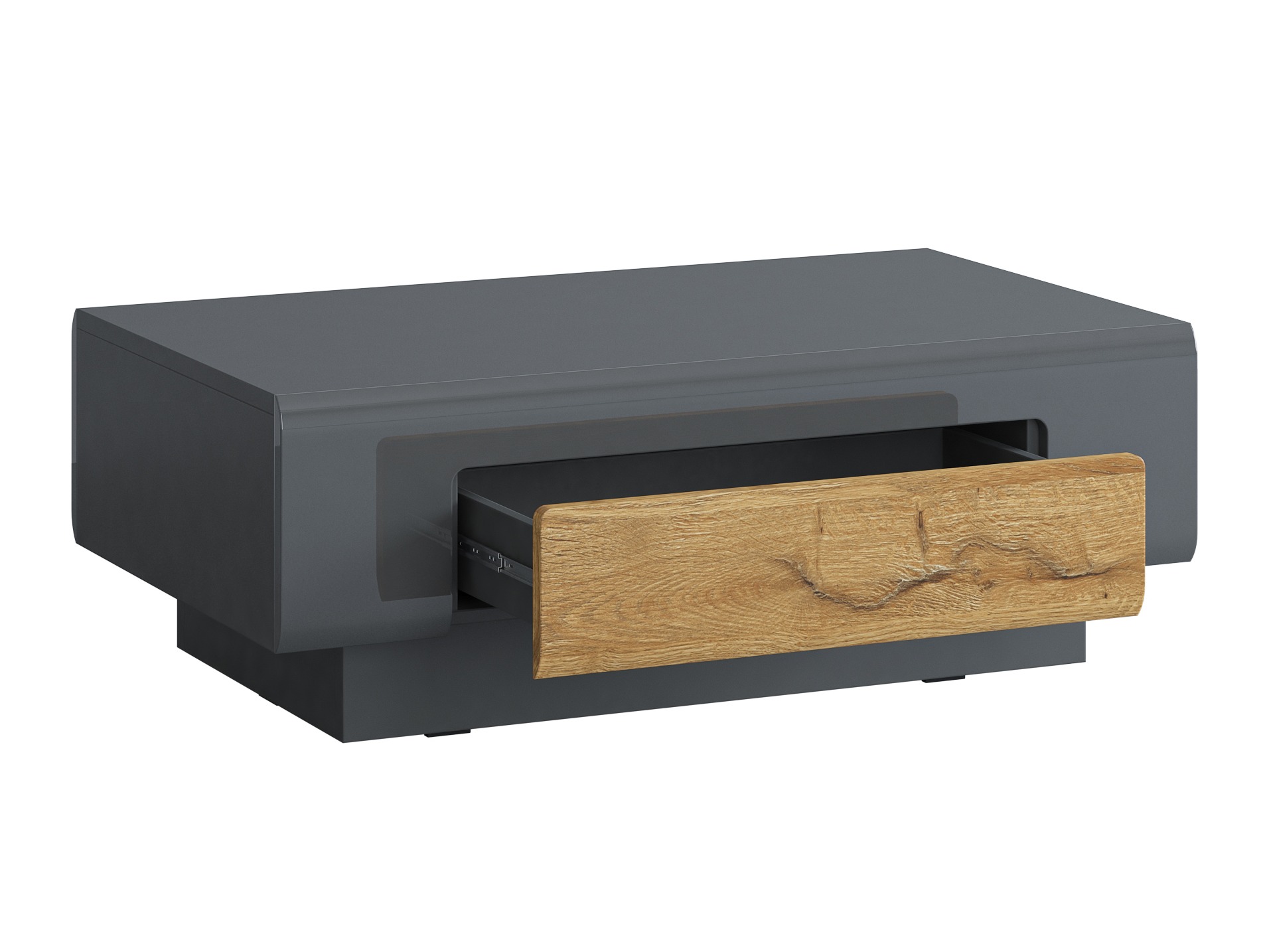 Table basse Torsone 111 (Anthracite + Gloss anthracite + Grandson chêne)