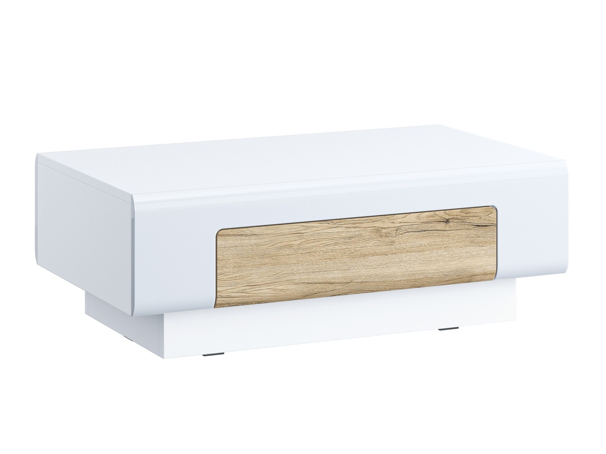 Table basse Torsone 111 (Blanc + Blanc brillant + Chêne de san remo)