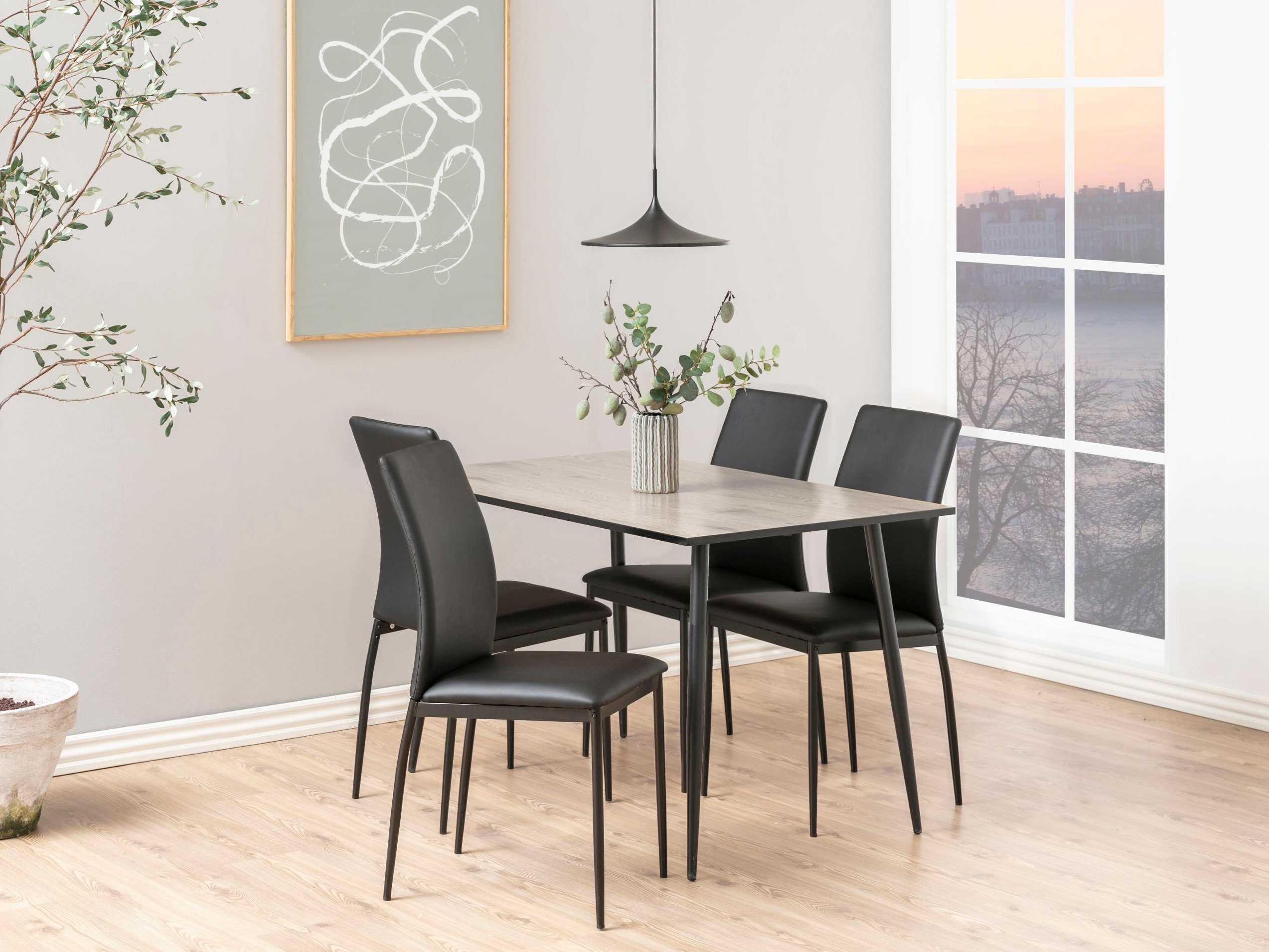 Table Norsica 289 (Chêne blanchi + Noir)