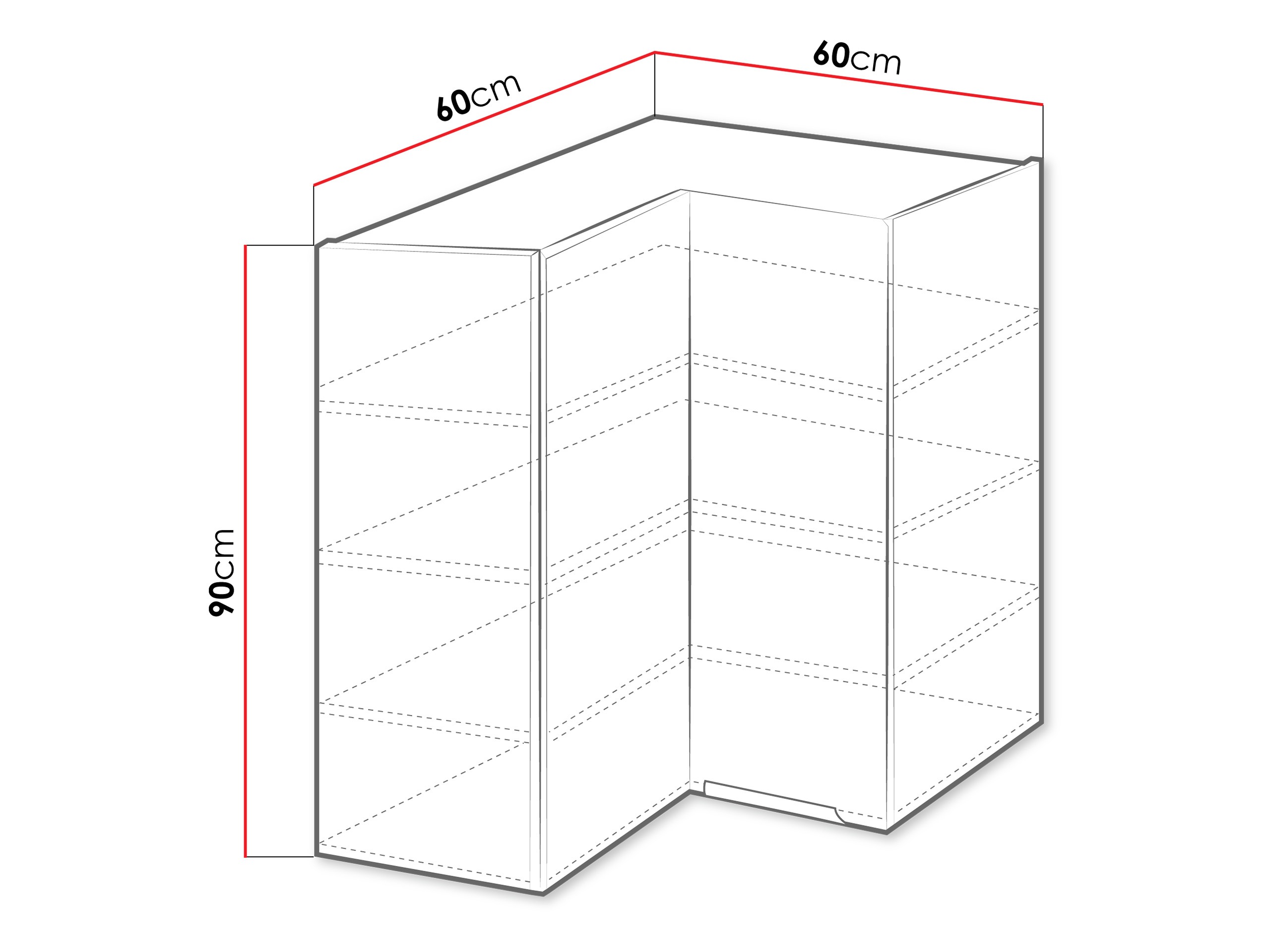 Armoire d'angle murale modulaire Sole 145