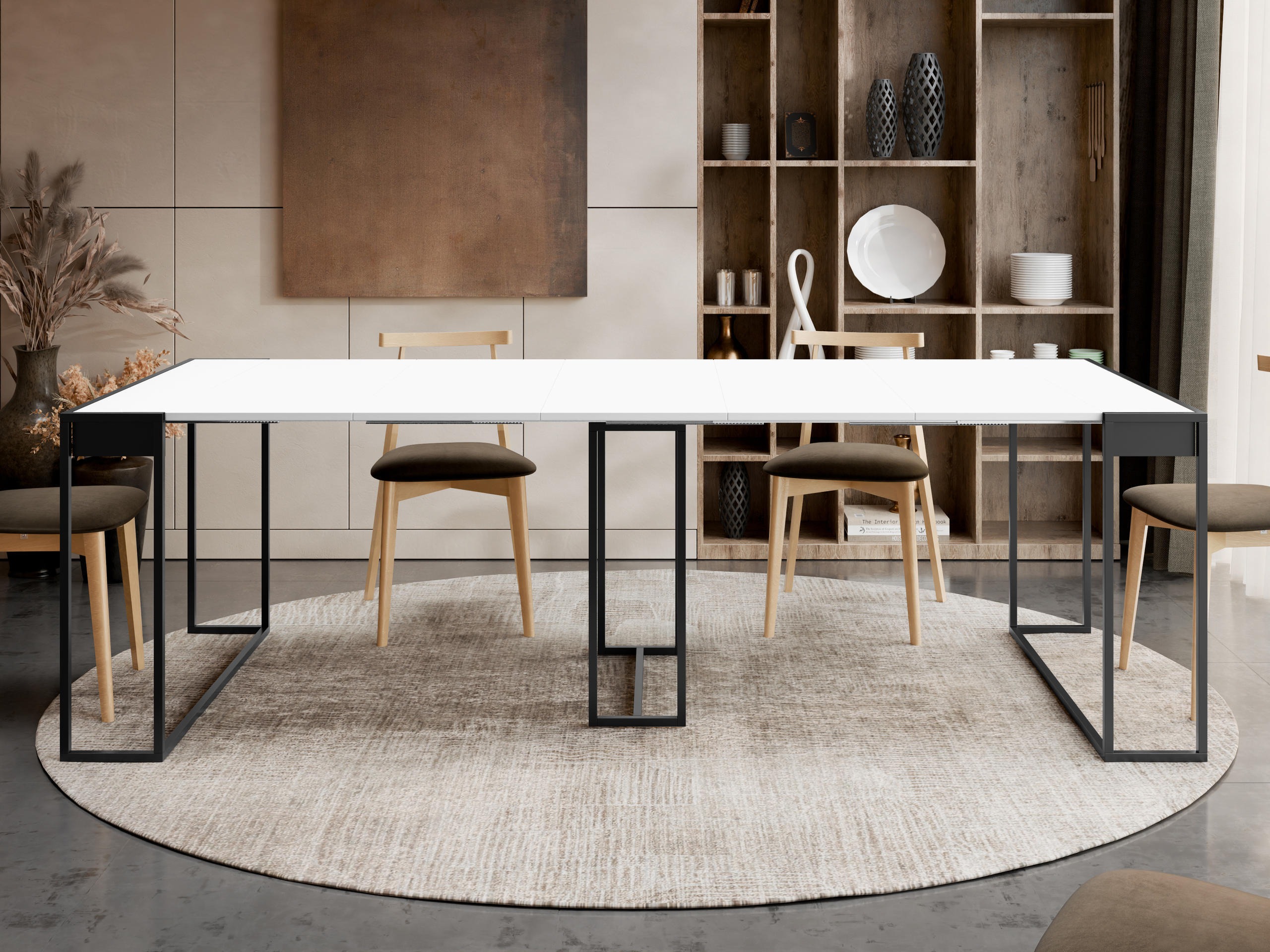 Table pliante Oswego 180 (Blanc + Noir)