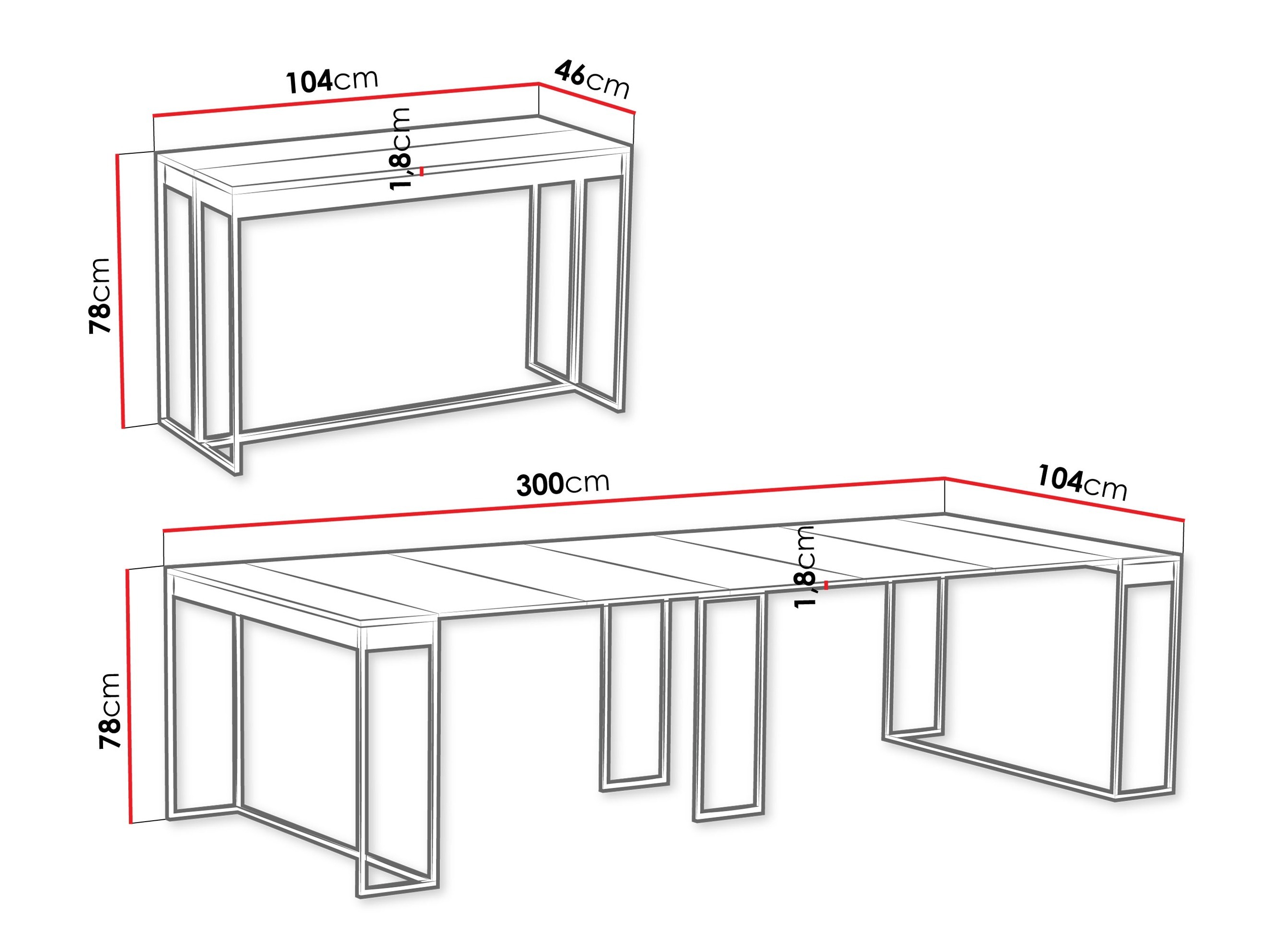 Table pliante Oswego 180 (Cachemire)