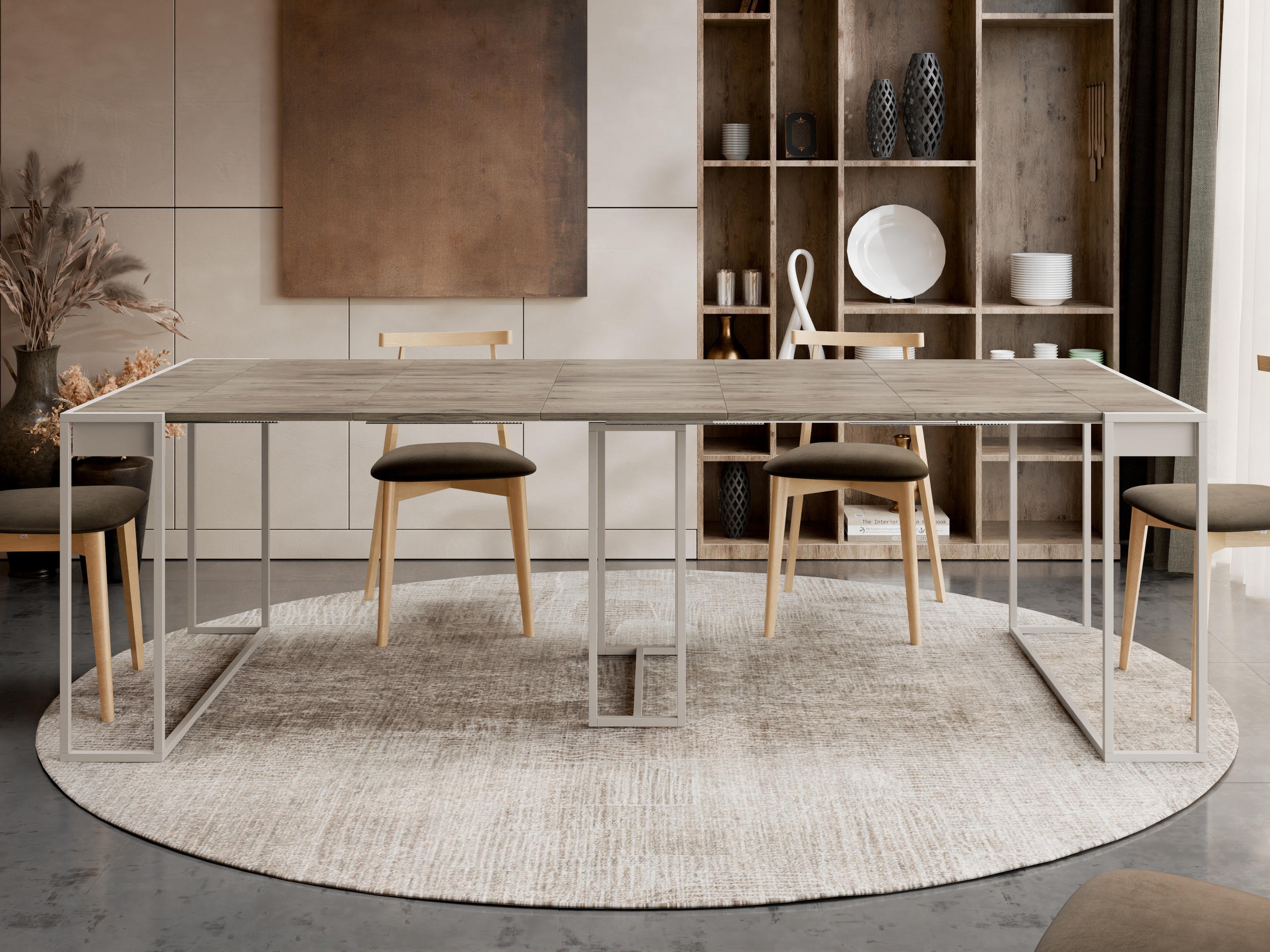 Table pliante Oswego 180 (Chêne foncé + Cachemire)