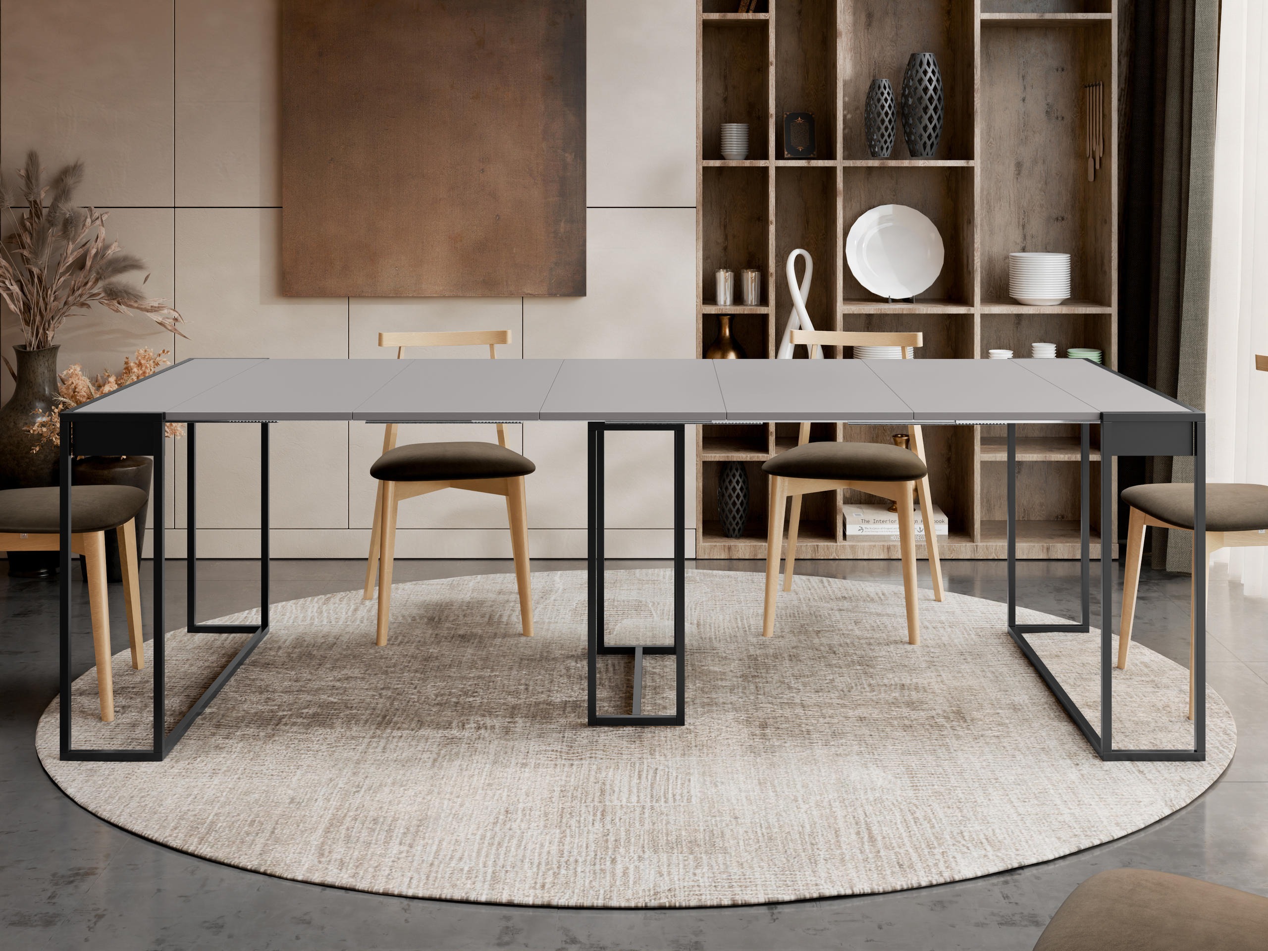 Table pliante Oswego 180 (Noir + Graphite)