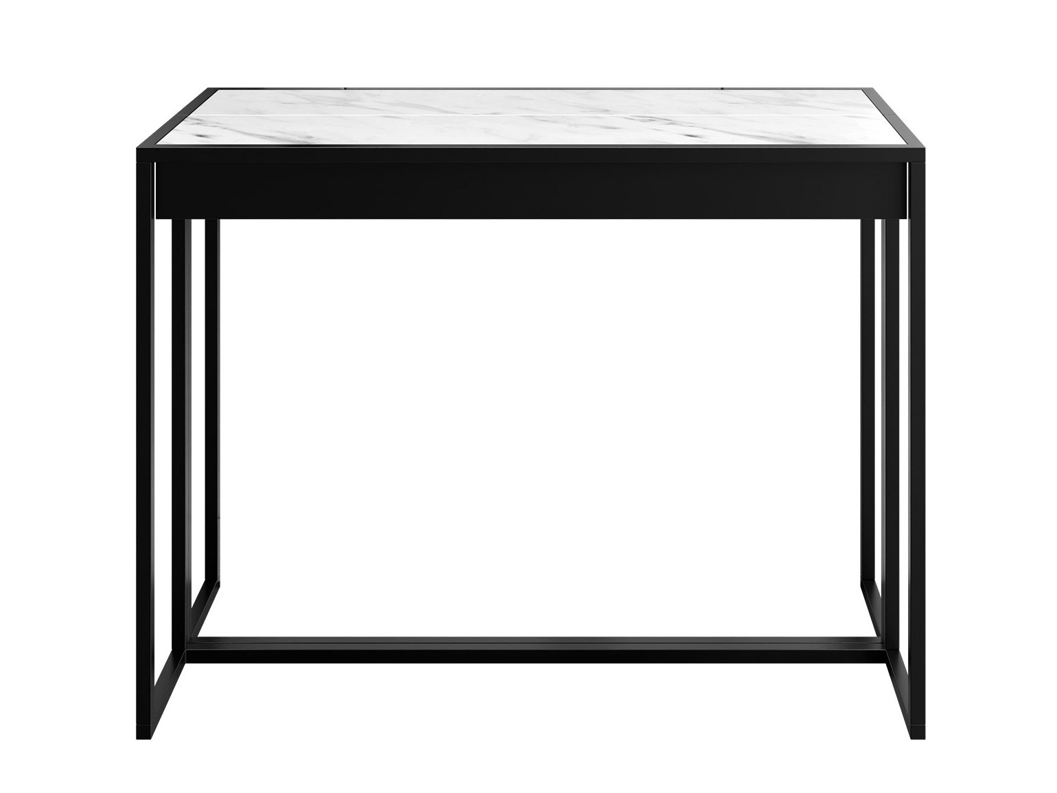 Table pliante Oswego 180 (Noir + Marbre blanc)