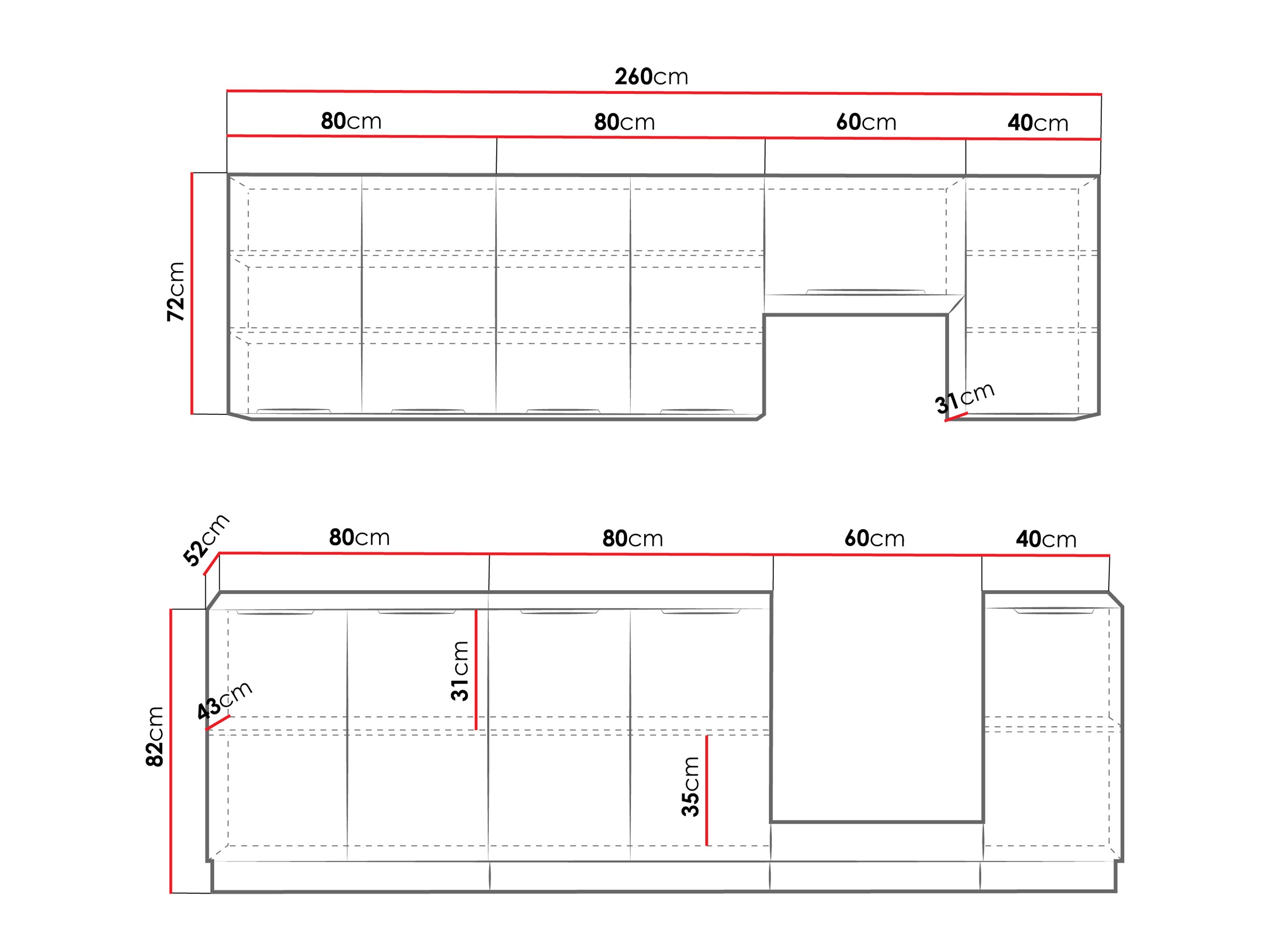 Cuisine complète modulaire Sole 158