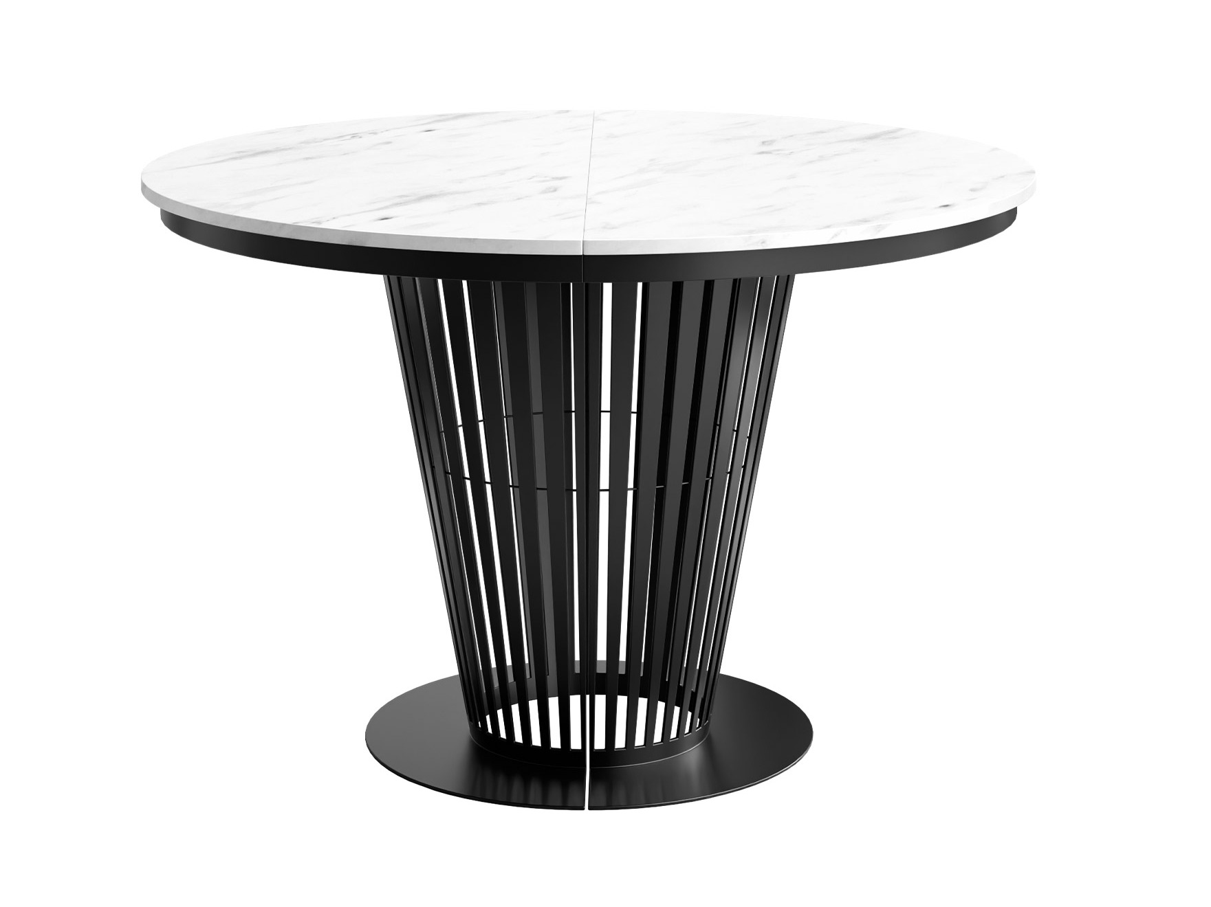 Table Oswego 179 (Noir + Marbre blanc)